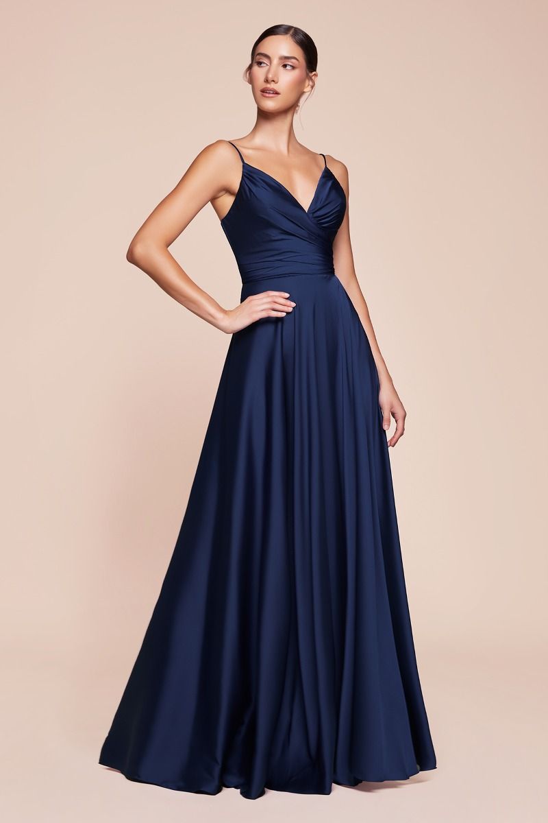 Cinderella Divine 7485C Sweetheart Neckline Soft Satin A-Line Formal Dress DestGlow