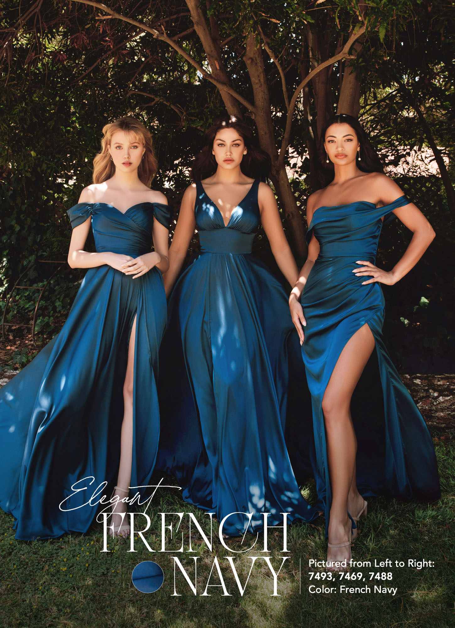 Cinderella Divine 7488 Long Column Satin Formal Dress Gathered by DiscountDressShop
