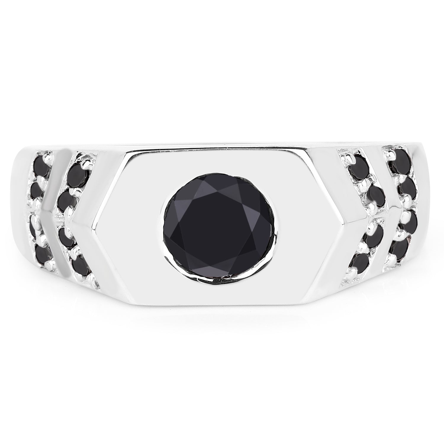 1.53 Carat Genuine Black Diamond .925 Sterling Silver Ring by Bids.com