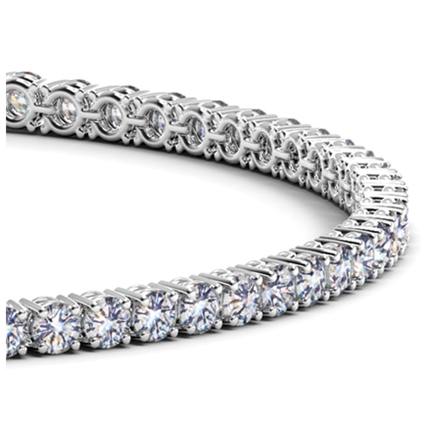 Lab Grown Round Diamond Tennis Bracelet in 14k White Gold (4 cctw F/G VS2/SI1) by Bids.com