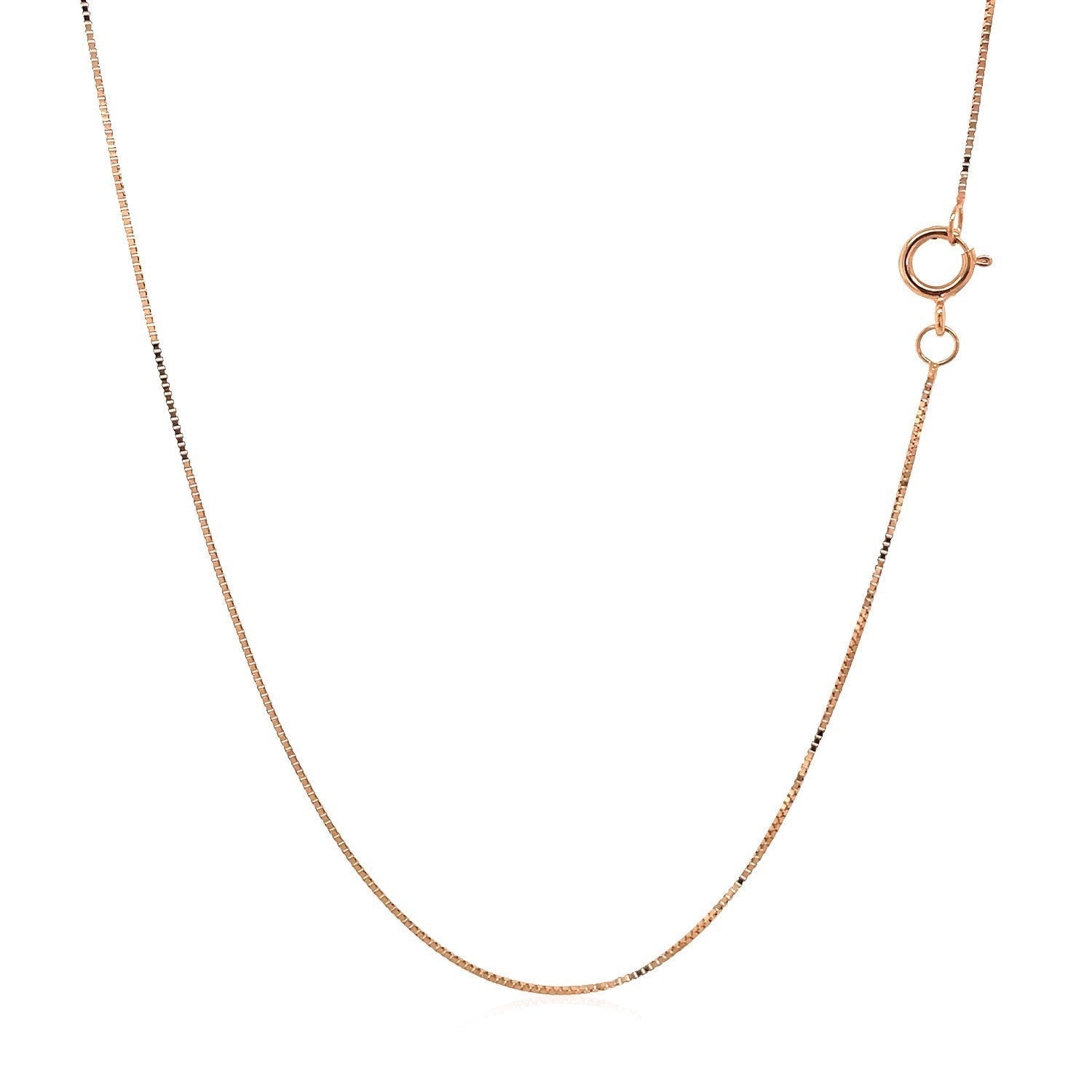 10k Rose Gold Classic Box Chain (0.45 mm) DestGlow