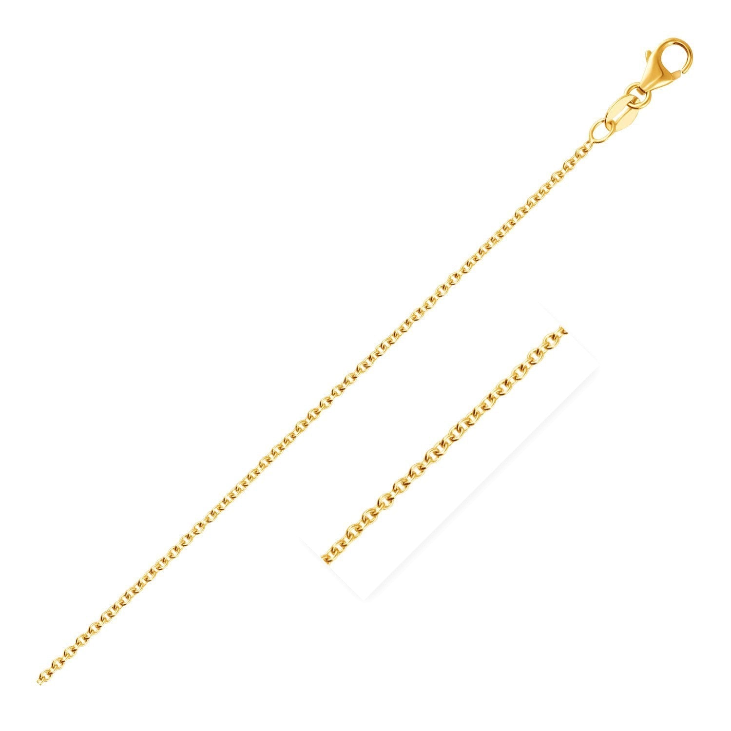 14k Yellow Gold Round Cable Link Chain 1.5mm DestGlow
