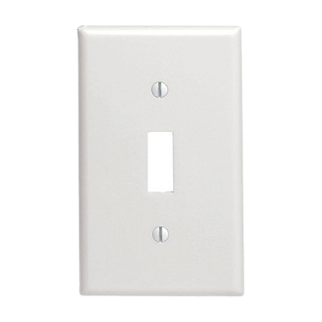 Switch Plate Cover Single White & Ivory (Durable Plastic) DestGlow