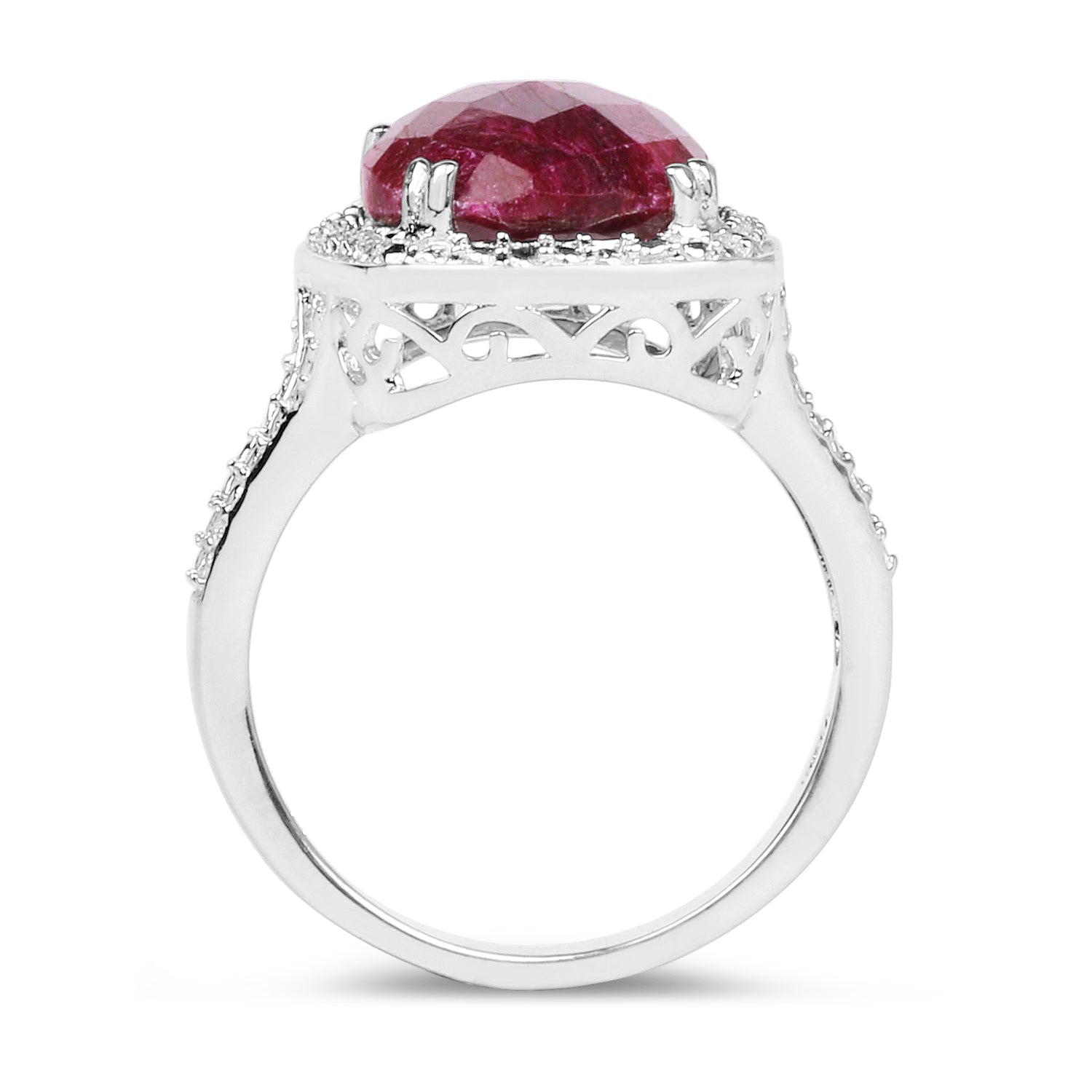 7.60 Carat Dyed Ruby .925 Sterling Silver Ring by Bids.com