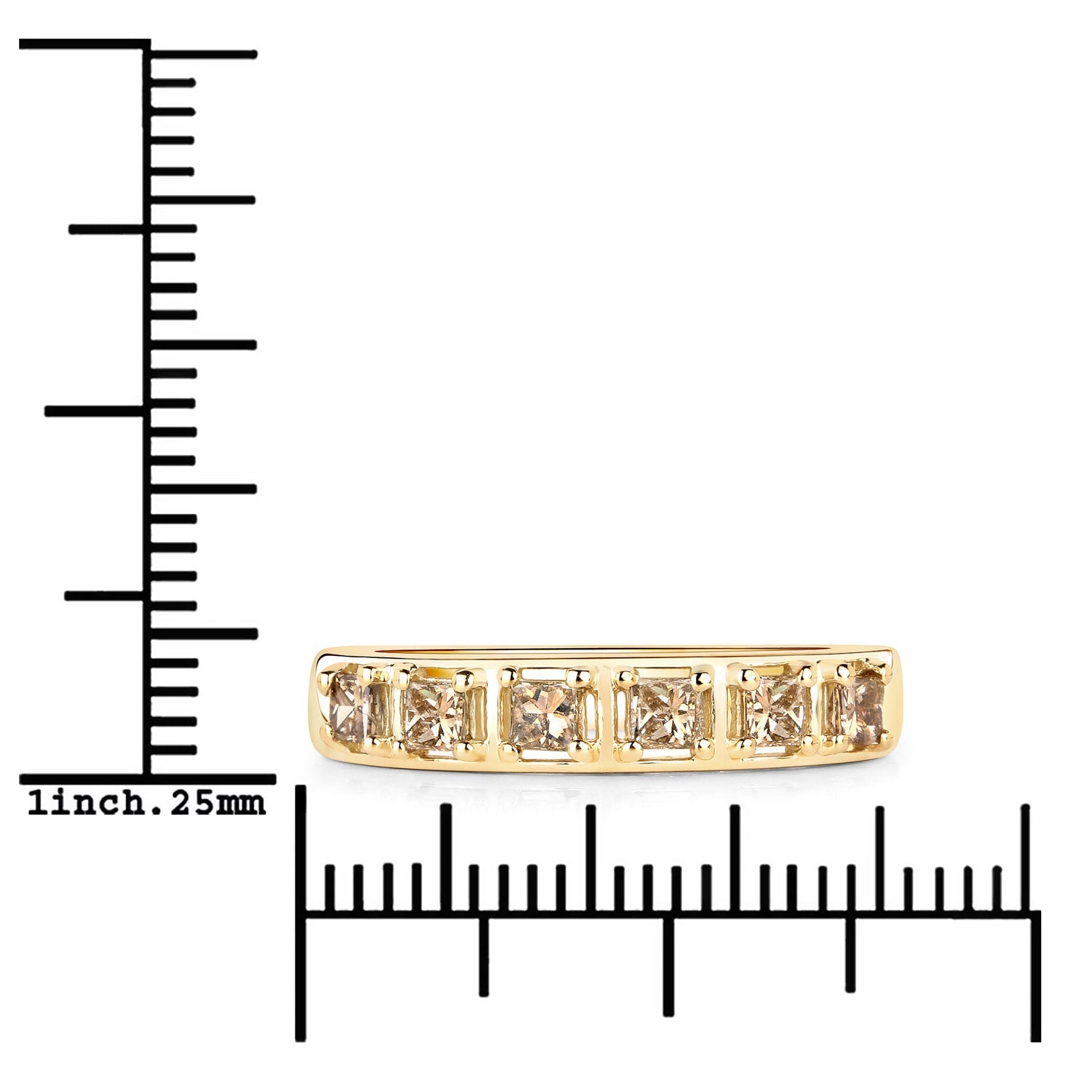 0.49 Carat Genuine Champagne Diamond 14K Yellow Gold Ring (I1-I2) DestGlow