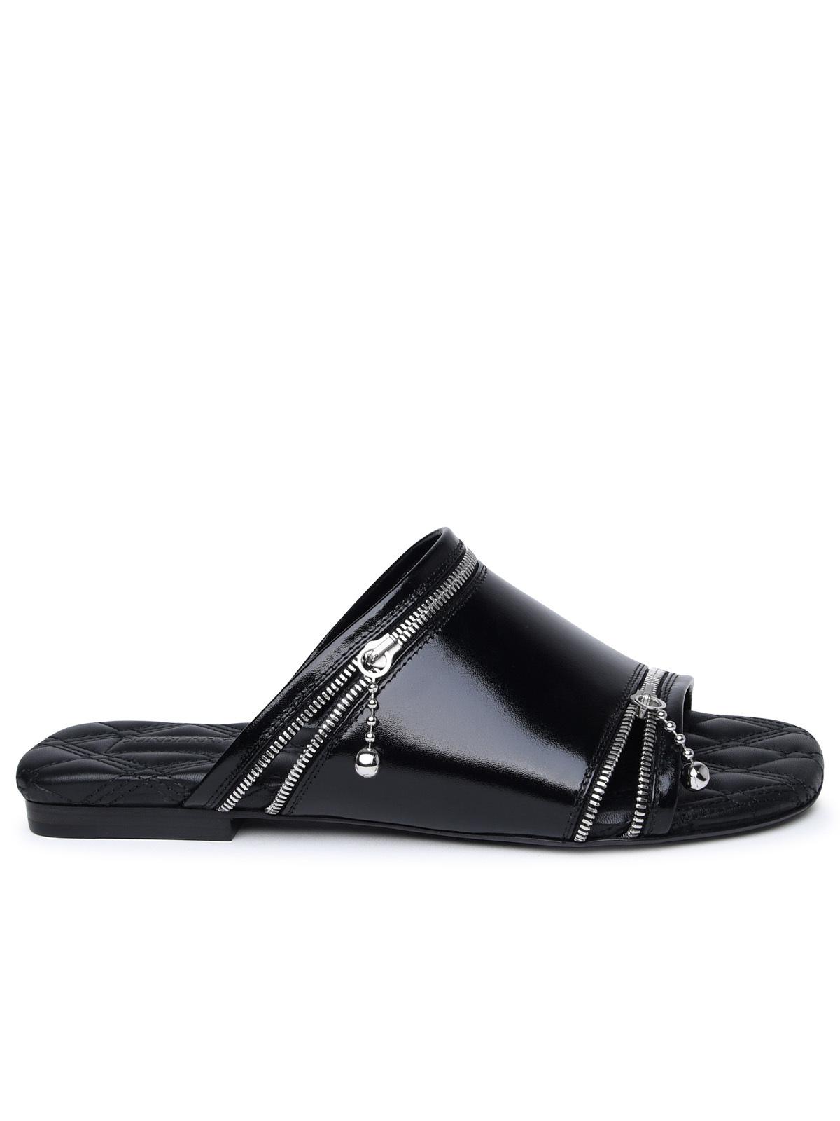 Burberry Black Leather Slippers Women by Luosophy