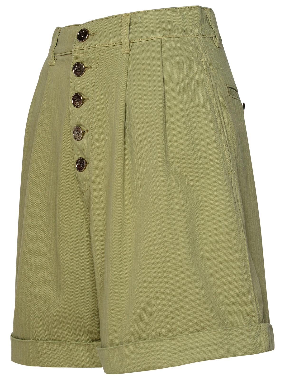 Etro Green Cotton Shorts Women by Luosophy