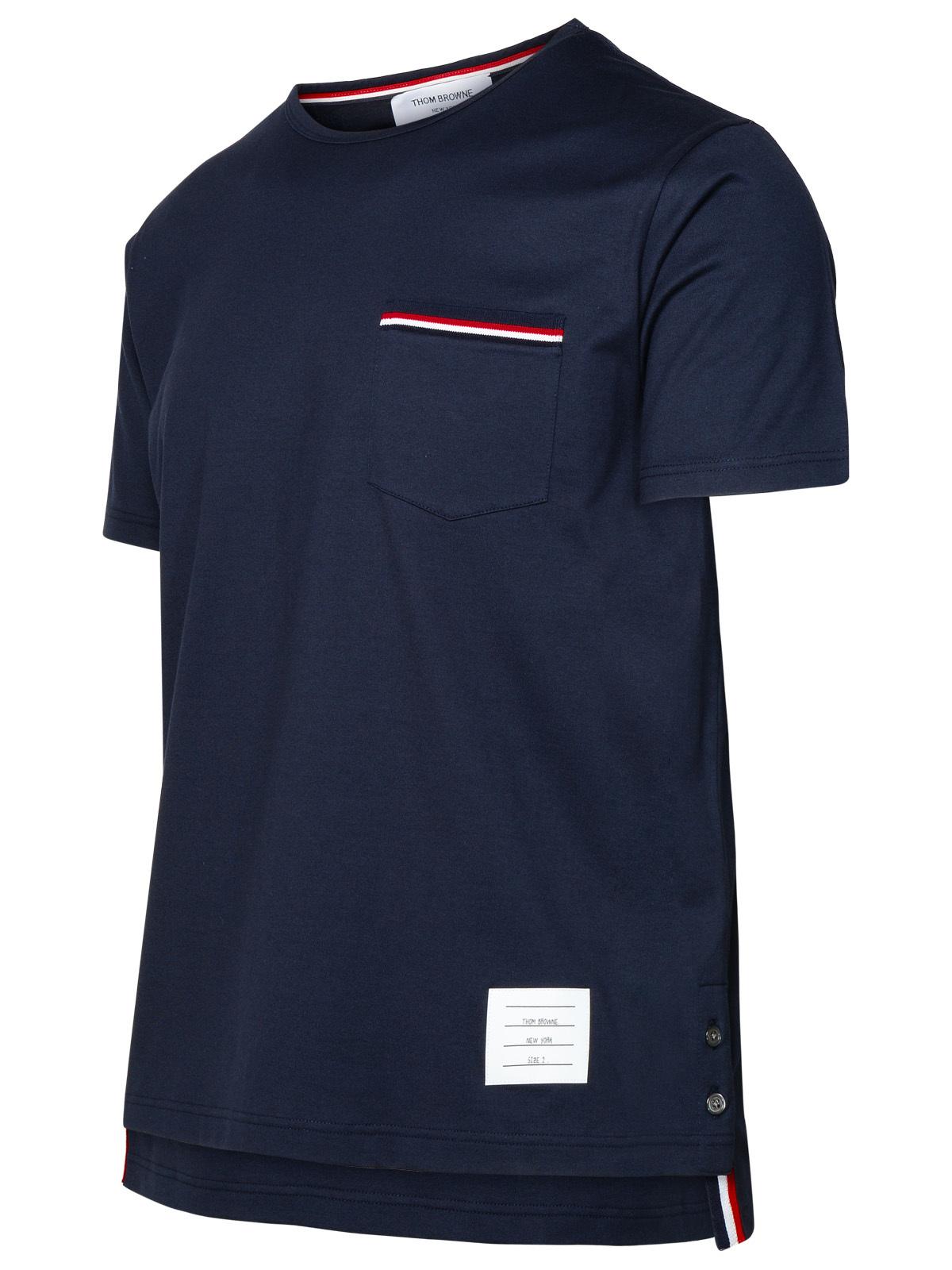 Thom Browne Navy Cotton T-Shirt Men by Luosophy