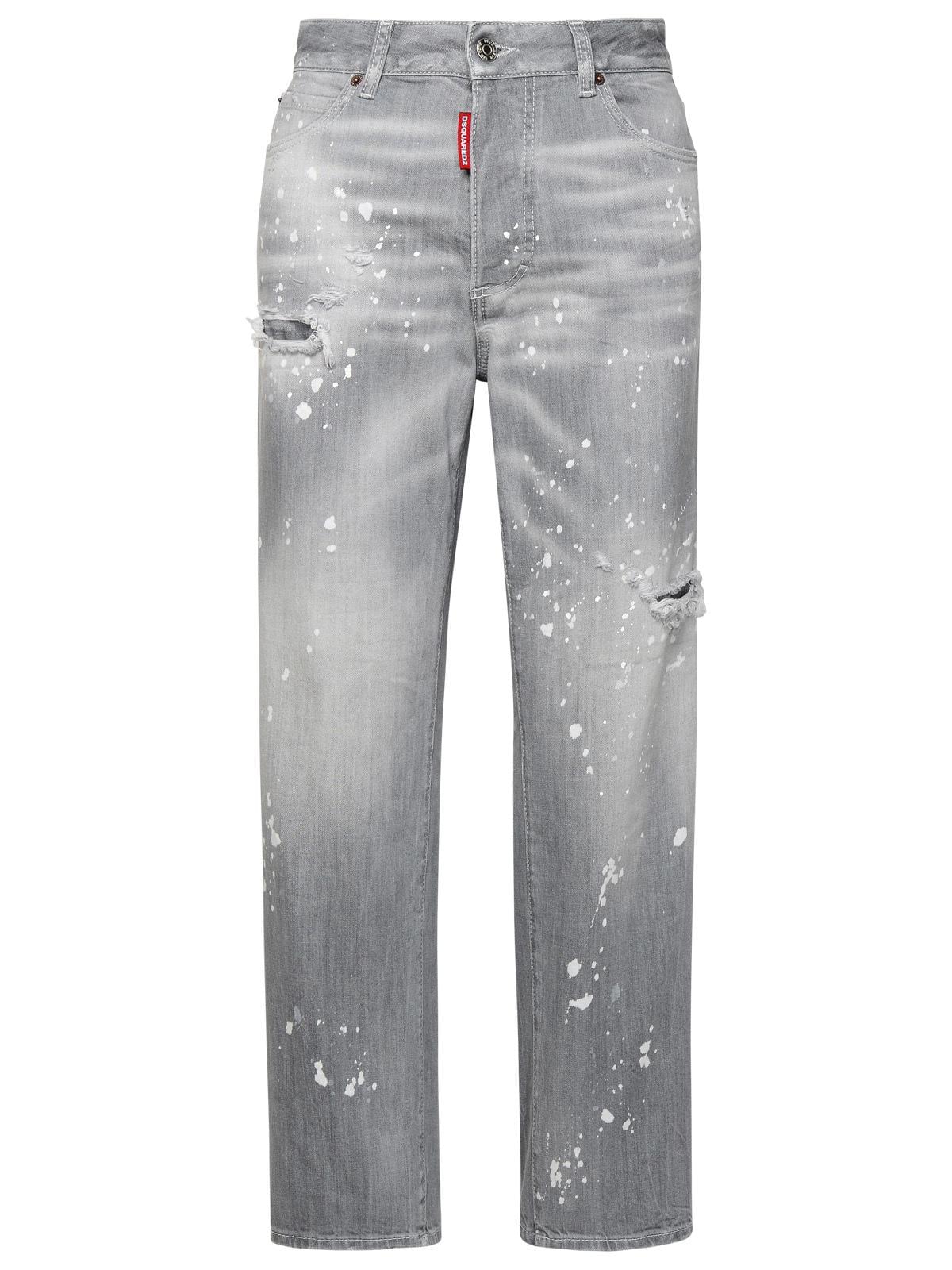Dsquared2 Grey Cotton Blend Jeans Women