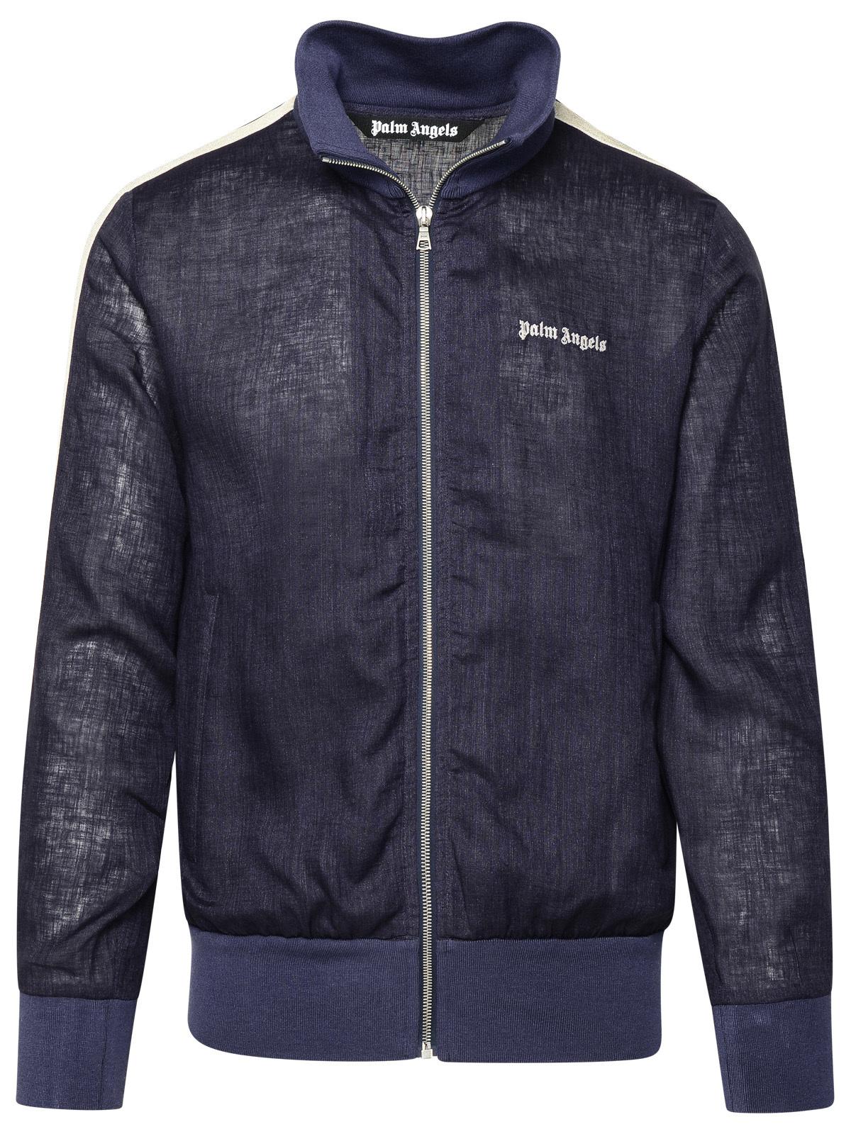 Palm Angels Blue Linen Sporty Jacket Men by Luosophy