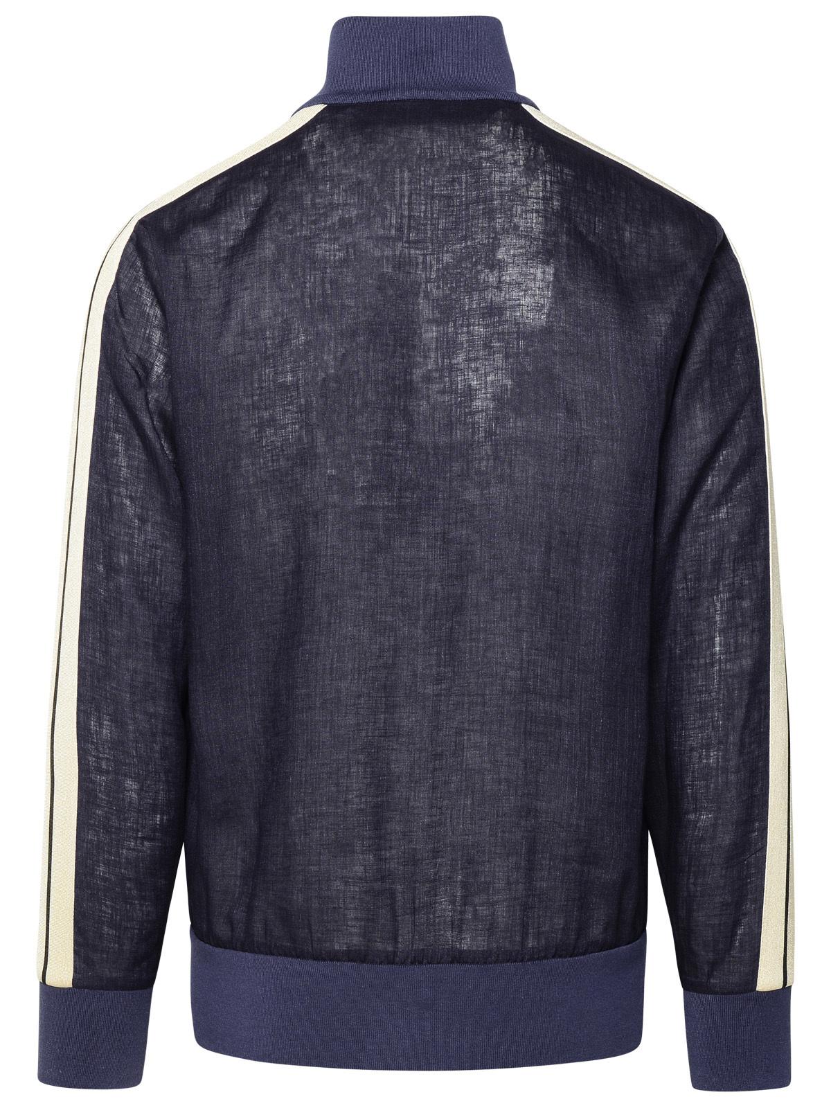 Palm Angels Blue Linen Sporty Jacket Men by Luosophy