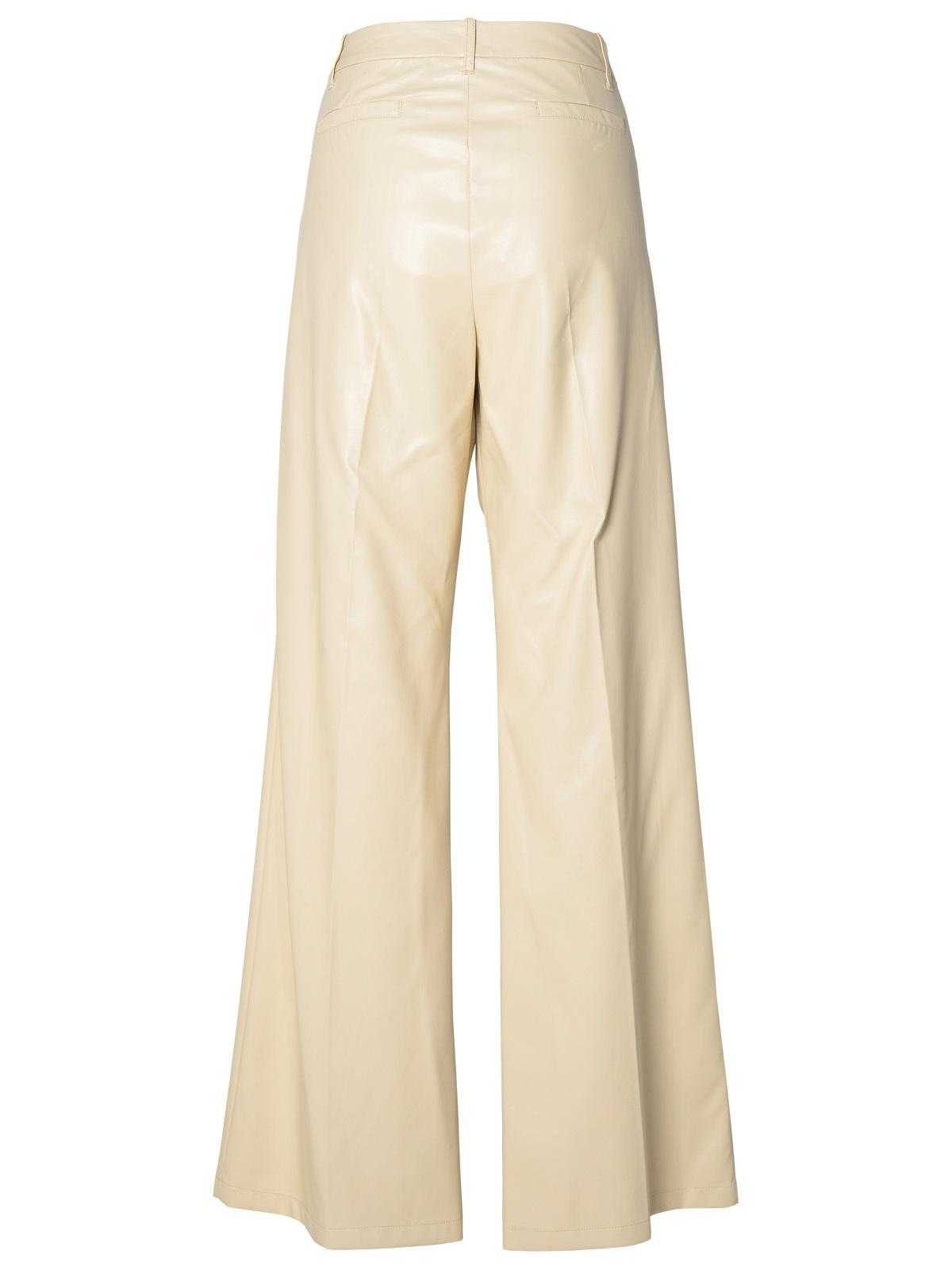 Stand Studio Ivory Polyurethane Blend Trousers Women by Luosophy