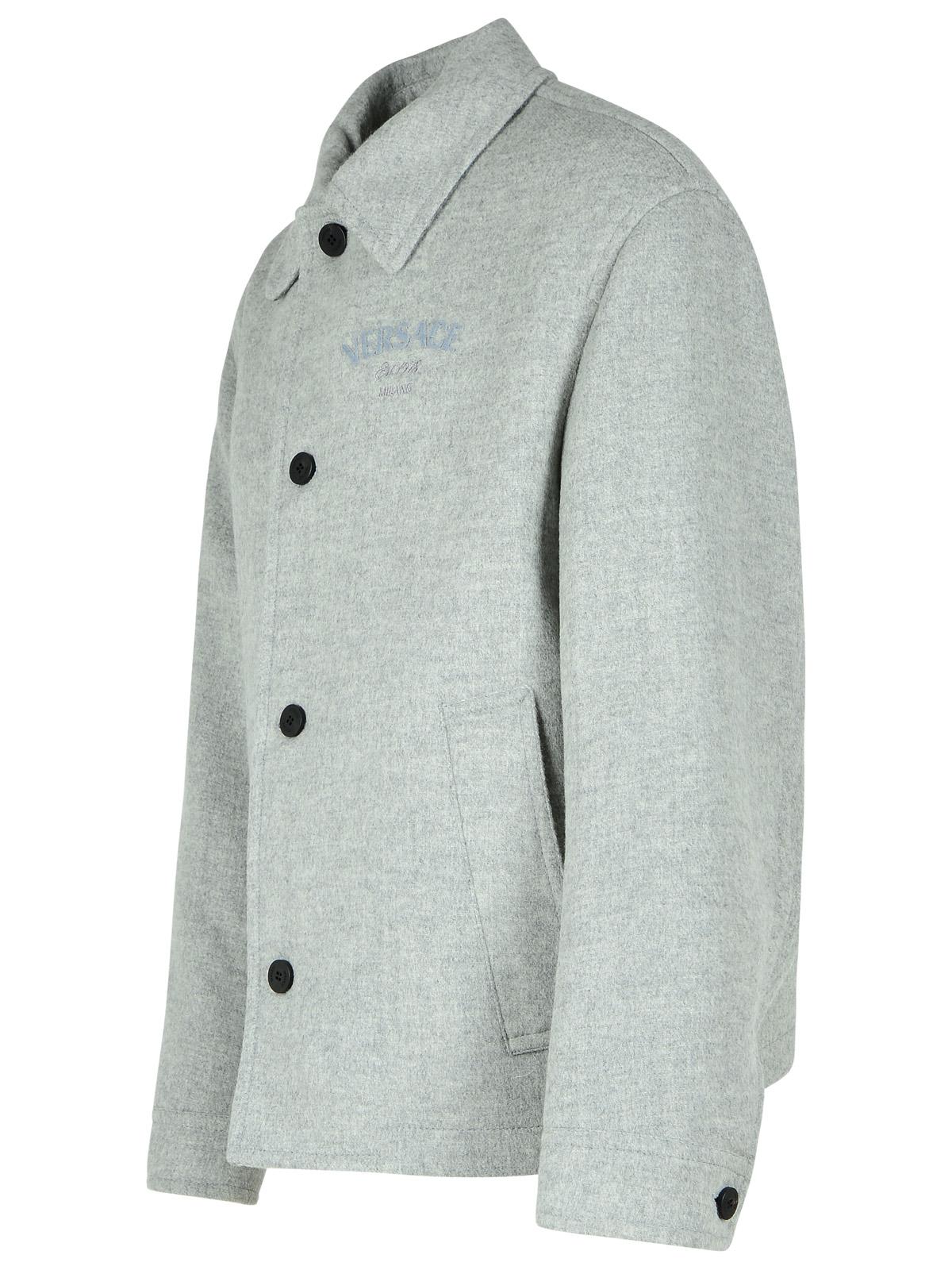 Versace Grey Wool Jacket Men by Luosophy