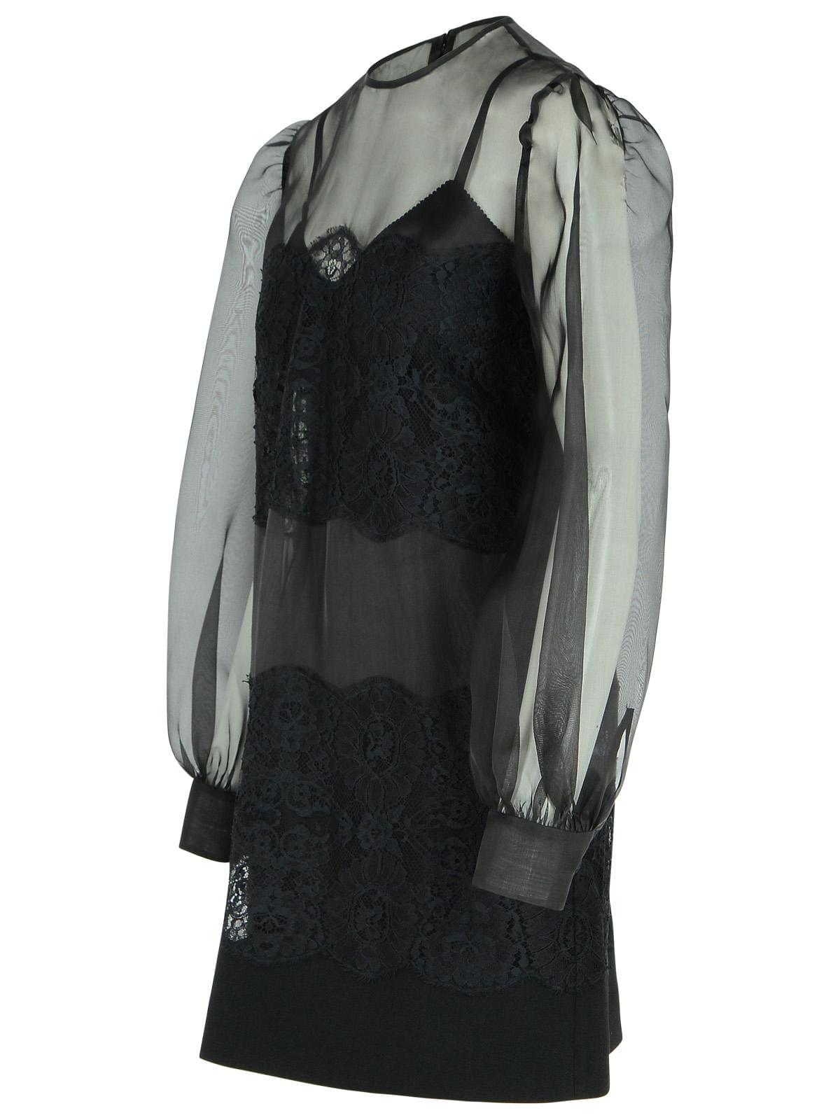 Dolce & Gabbana Black Silk Organza Dress Women