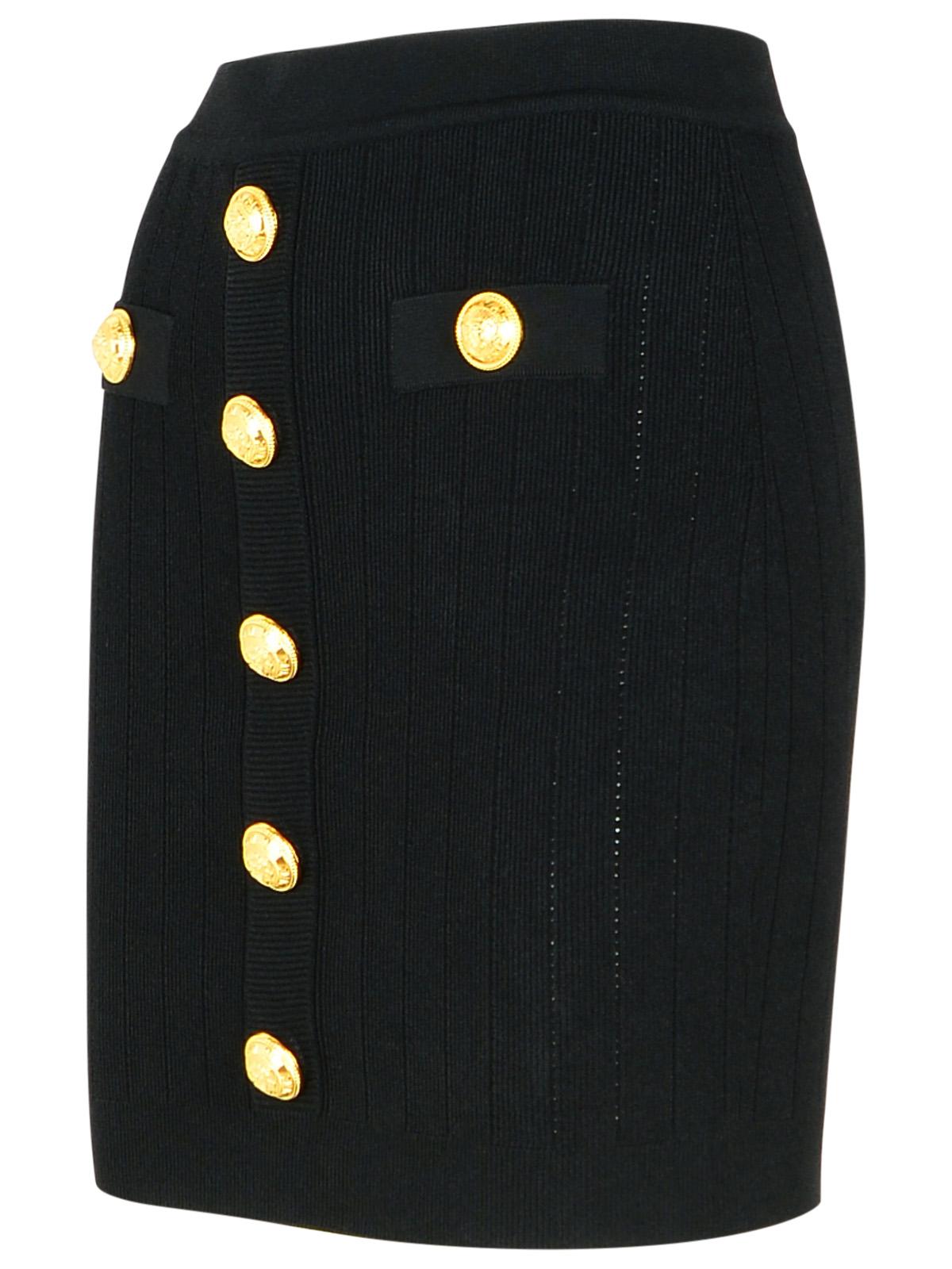 Balmain Black Viscose Blend Miniskirt Women by Luosophy