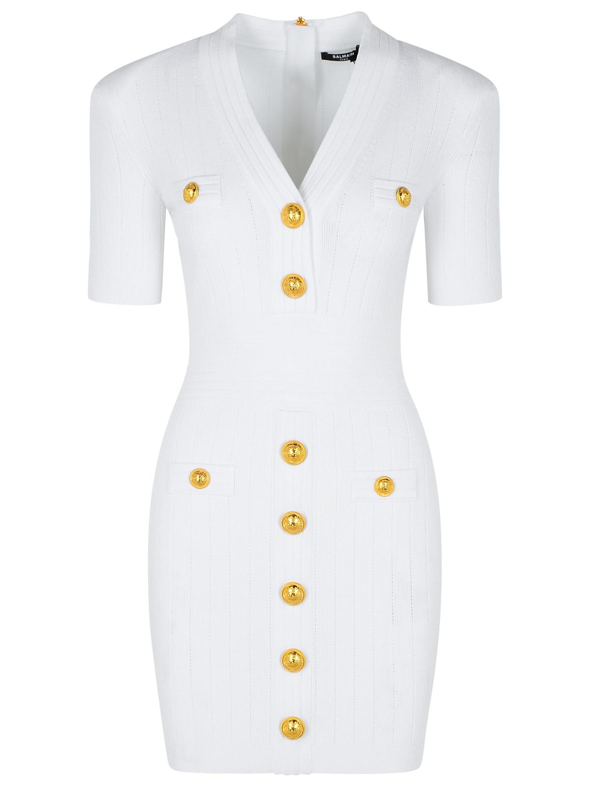 Balmain White Viscose Blend Dress Women by Luosophy