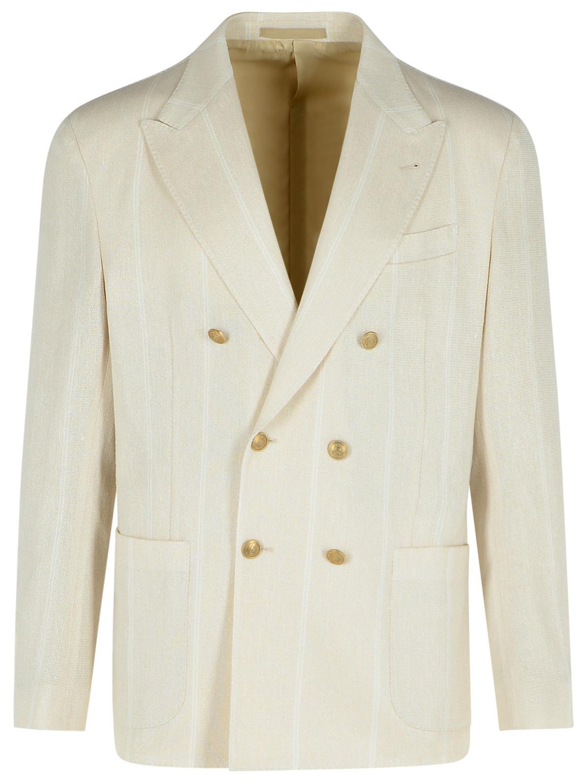 Eleventy Cream Cotton Blend Blazer Men by Luosophy