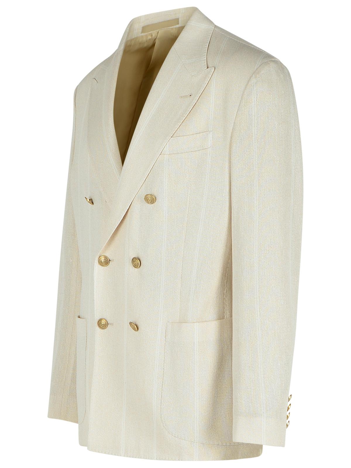 Eleventy Cream Cotton Blend Blazer Men by Luosophy