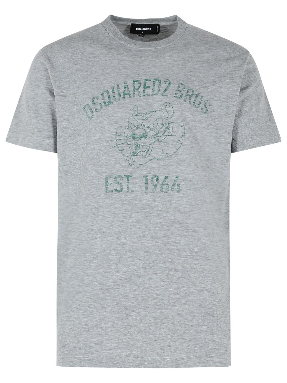 Dsquared2 Gray Cotton T-Shirt Men DestGlow