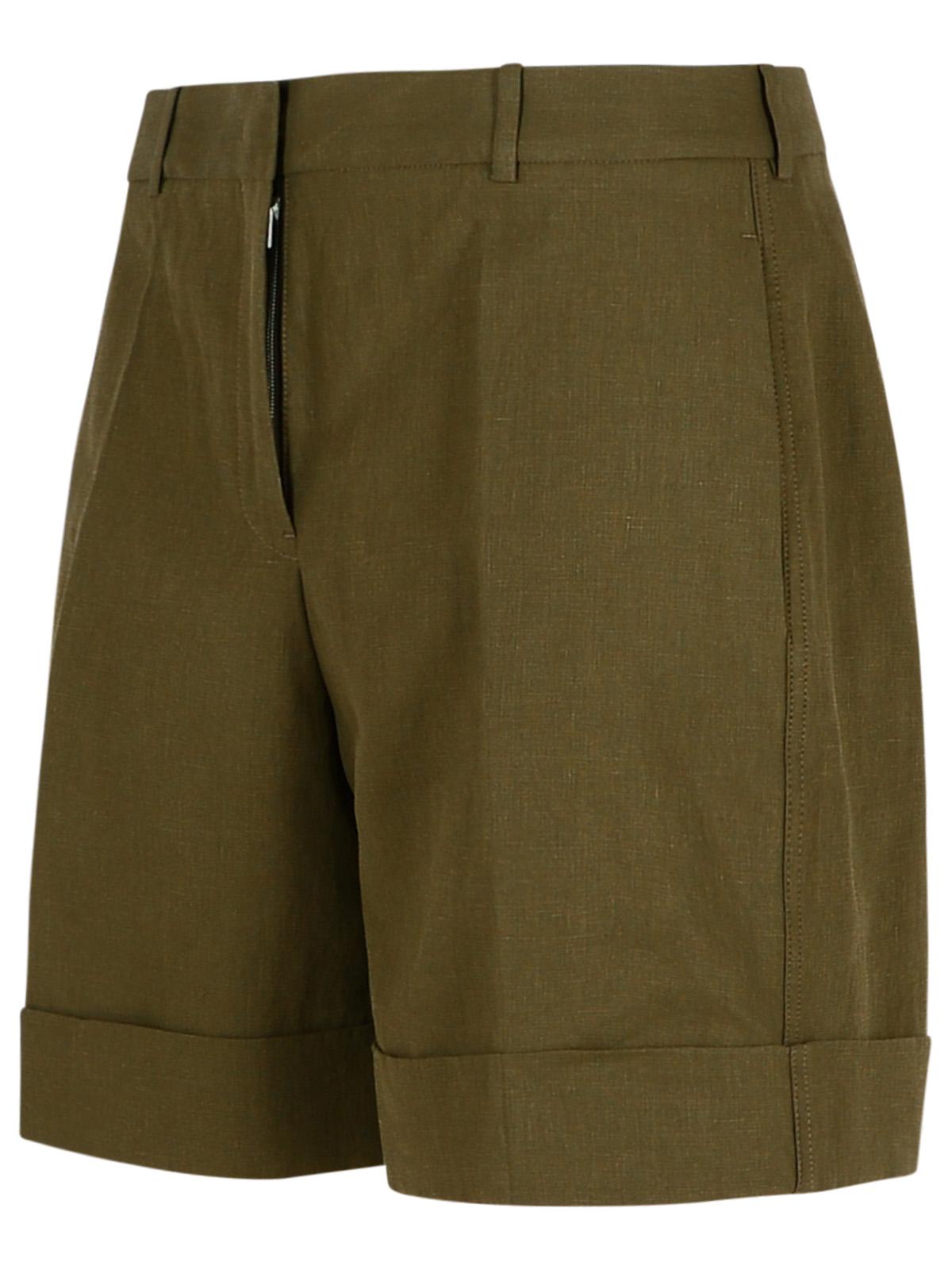 Jil Sander Green Linen Shorts Women by Luosophy