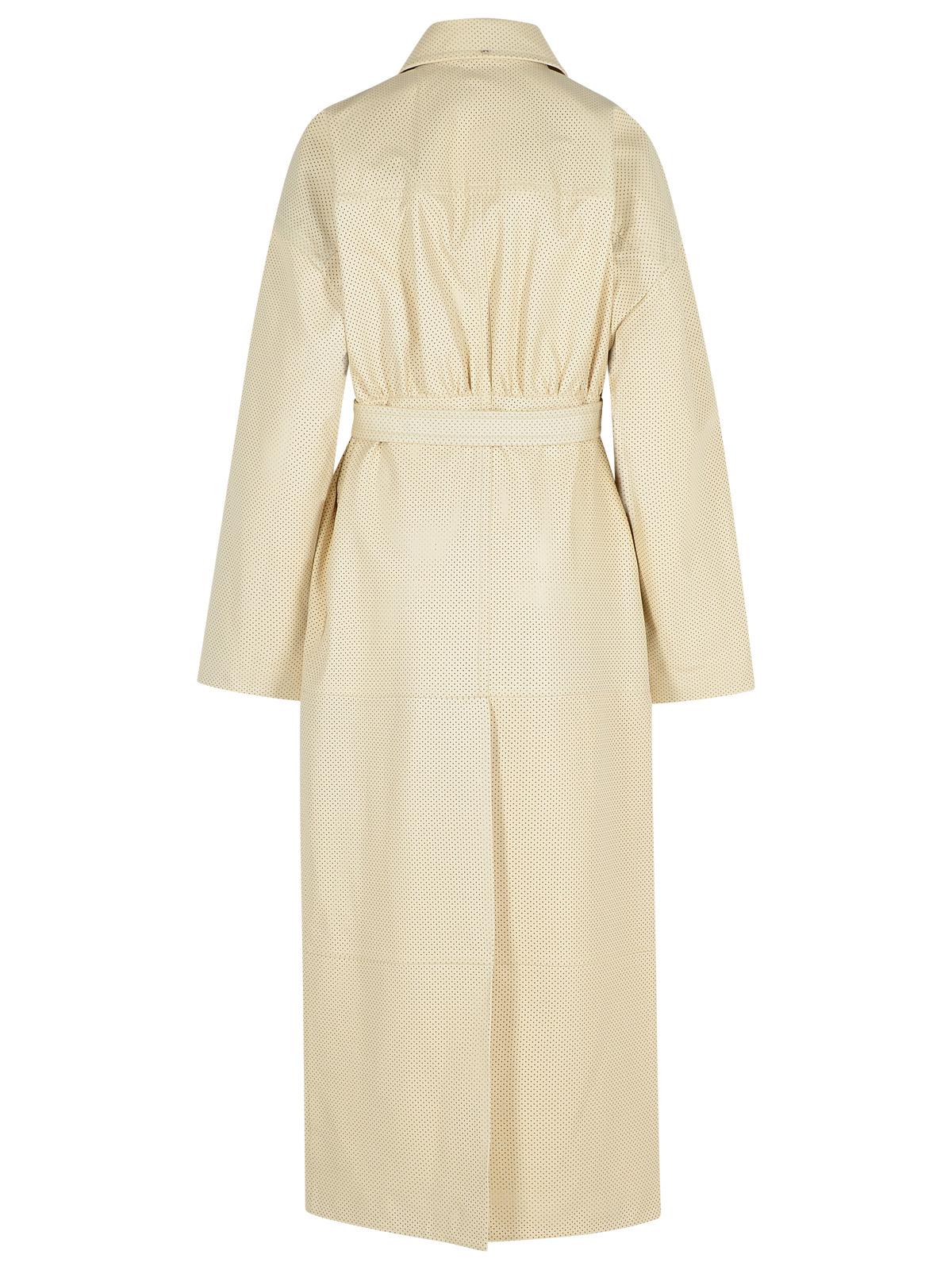 Sportmax Ivory Leather Trench Coat Women by Luosophy
