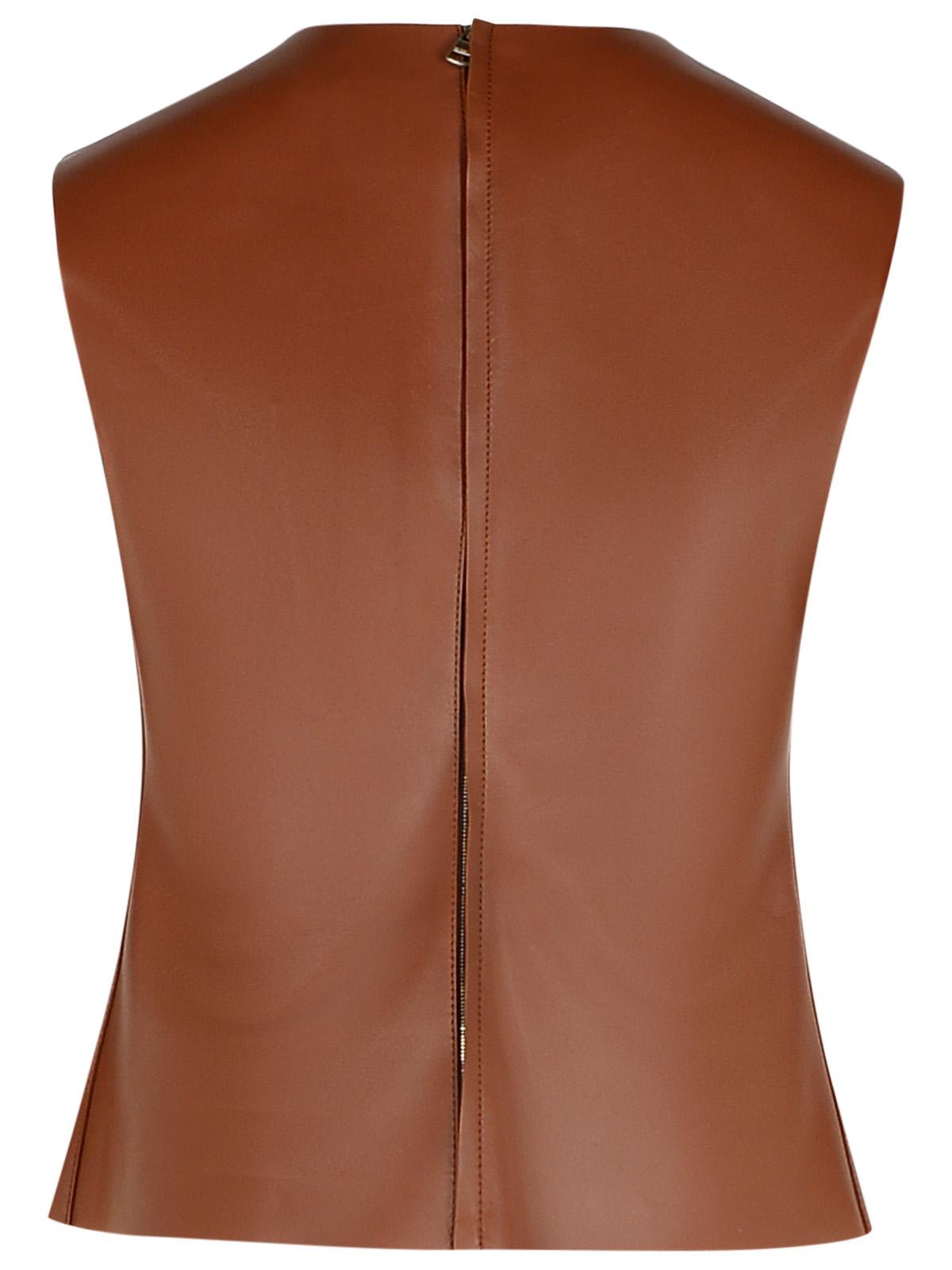 Jw Anderson Brown Leather Tank Top Women by Luosophy