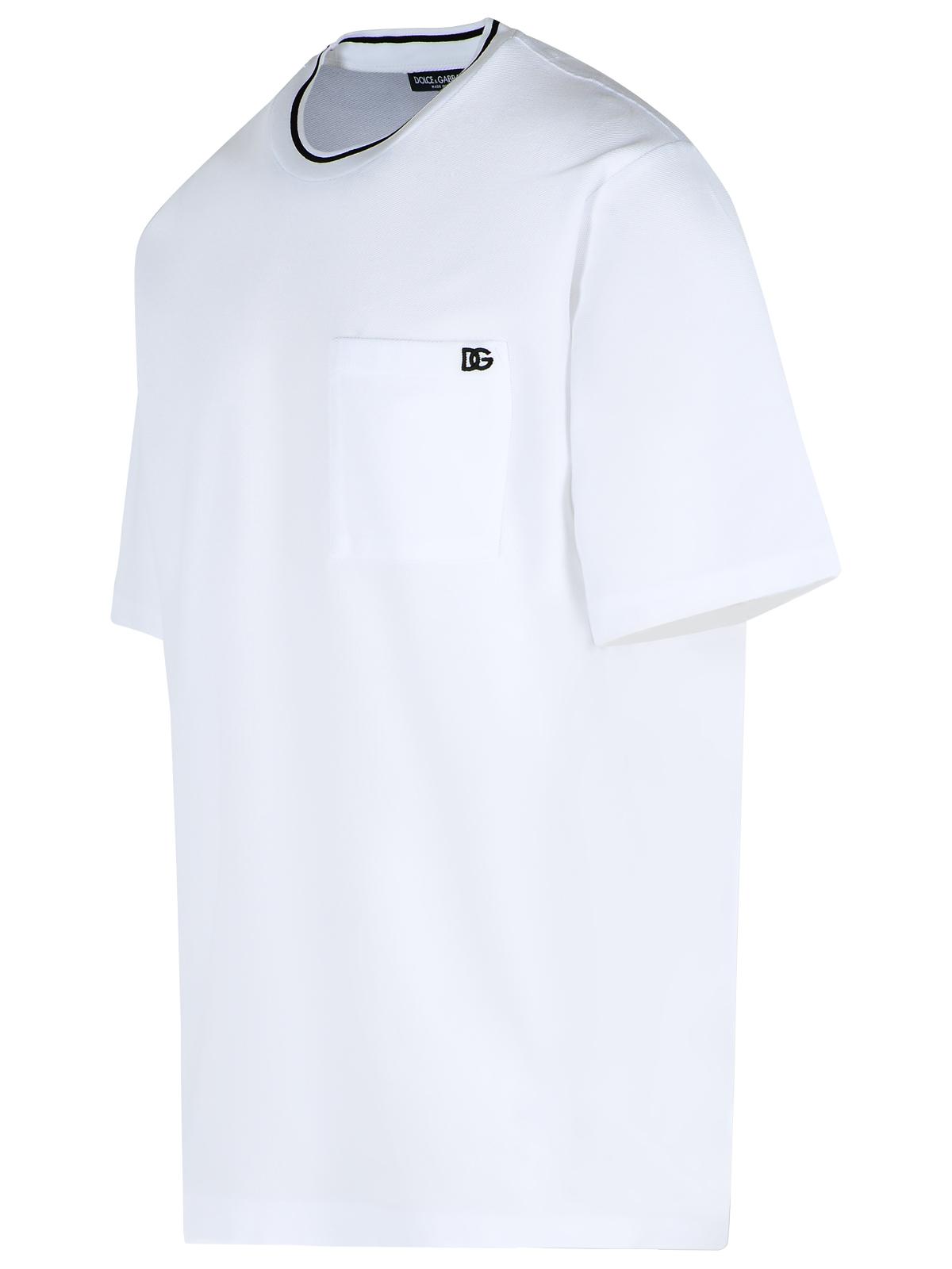 Dolce & Gabbana White Cotton Piquet T-Shirt Men by Luosophy