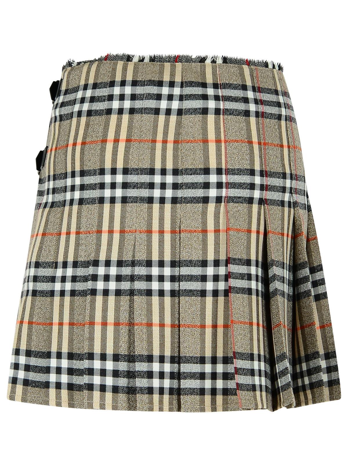 Burberry Grey Wool Mini Kilt Women by Luosophy