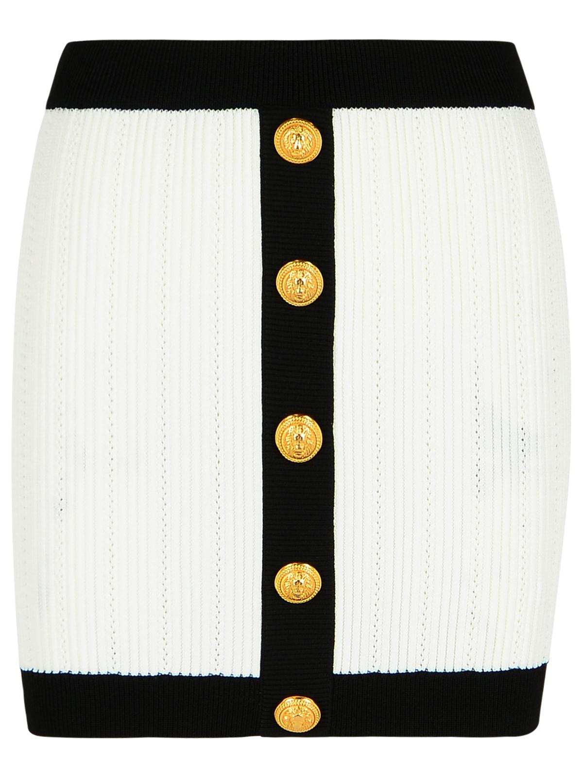 Balmain Mini Skirt In White Viscose Blend Women by Luosophy