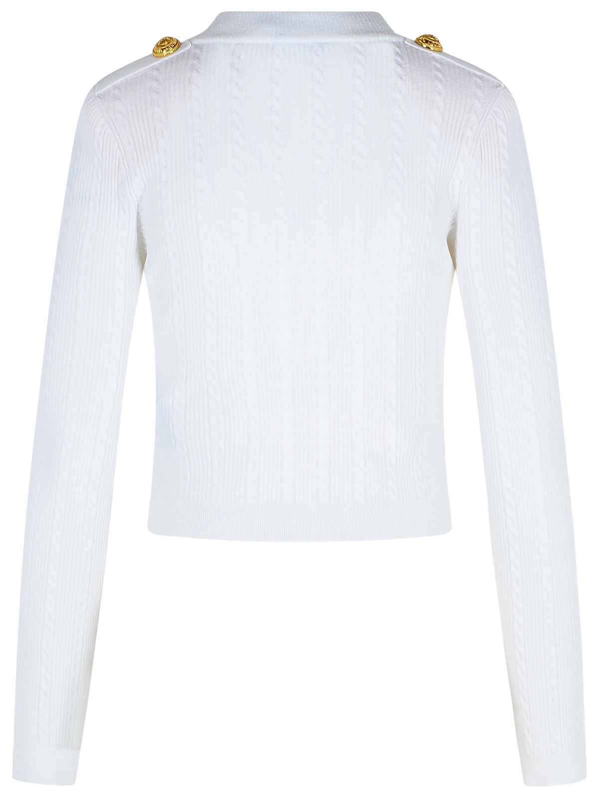 Balmain White Viscose Blend Cardigan Women by Luosophy