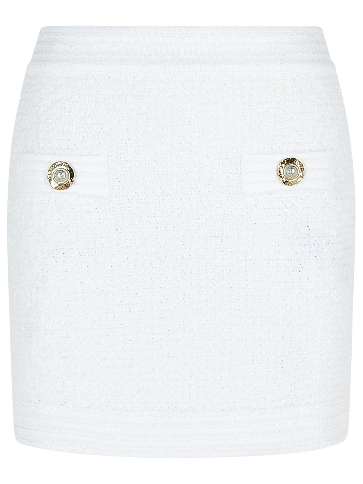 Balmain White Cotton Blend Miniskirt Women by Luosophy