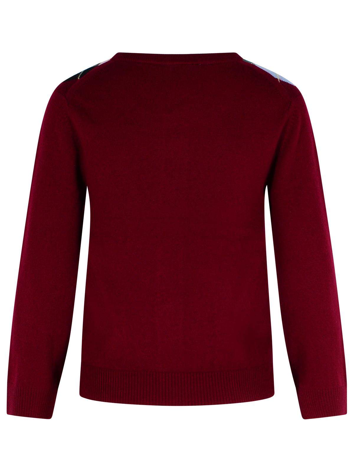 Ganni Burgundy Merino Wool Blend Check Cardigan Women by Luosophy