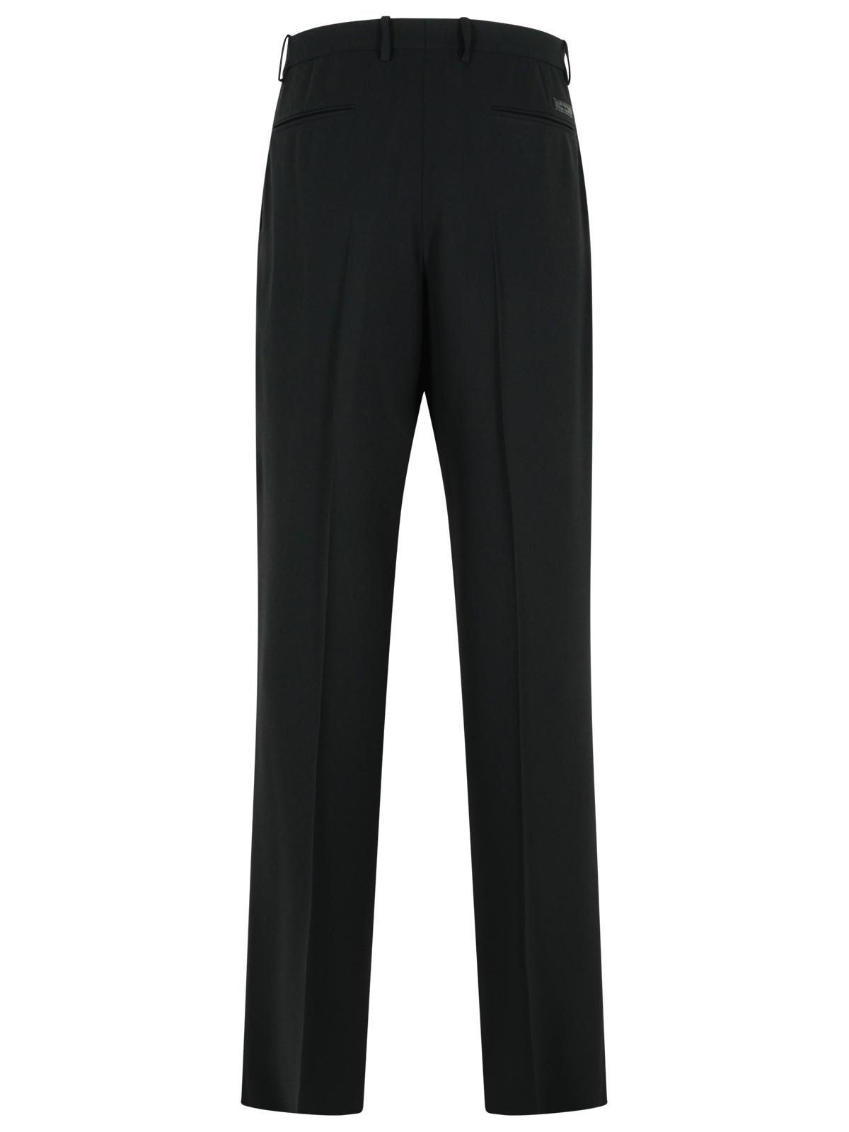Versace Black Virgin Wool Blend Patalone Men by Luosophy