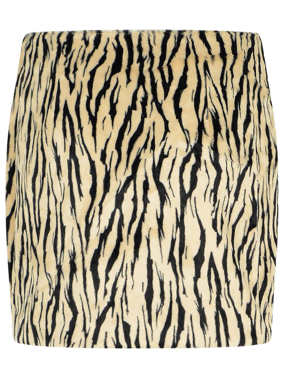 Rotate Printed Faux Fur Skirt Women by Luosophy