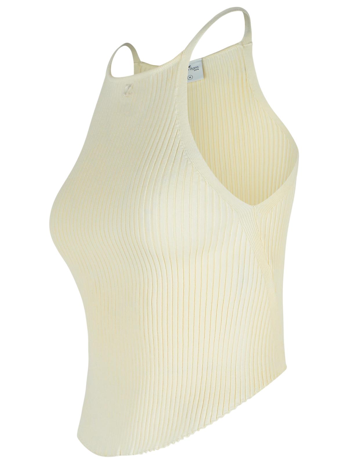 Courreges Ivory Viscose Blend Top Women by Luosophy