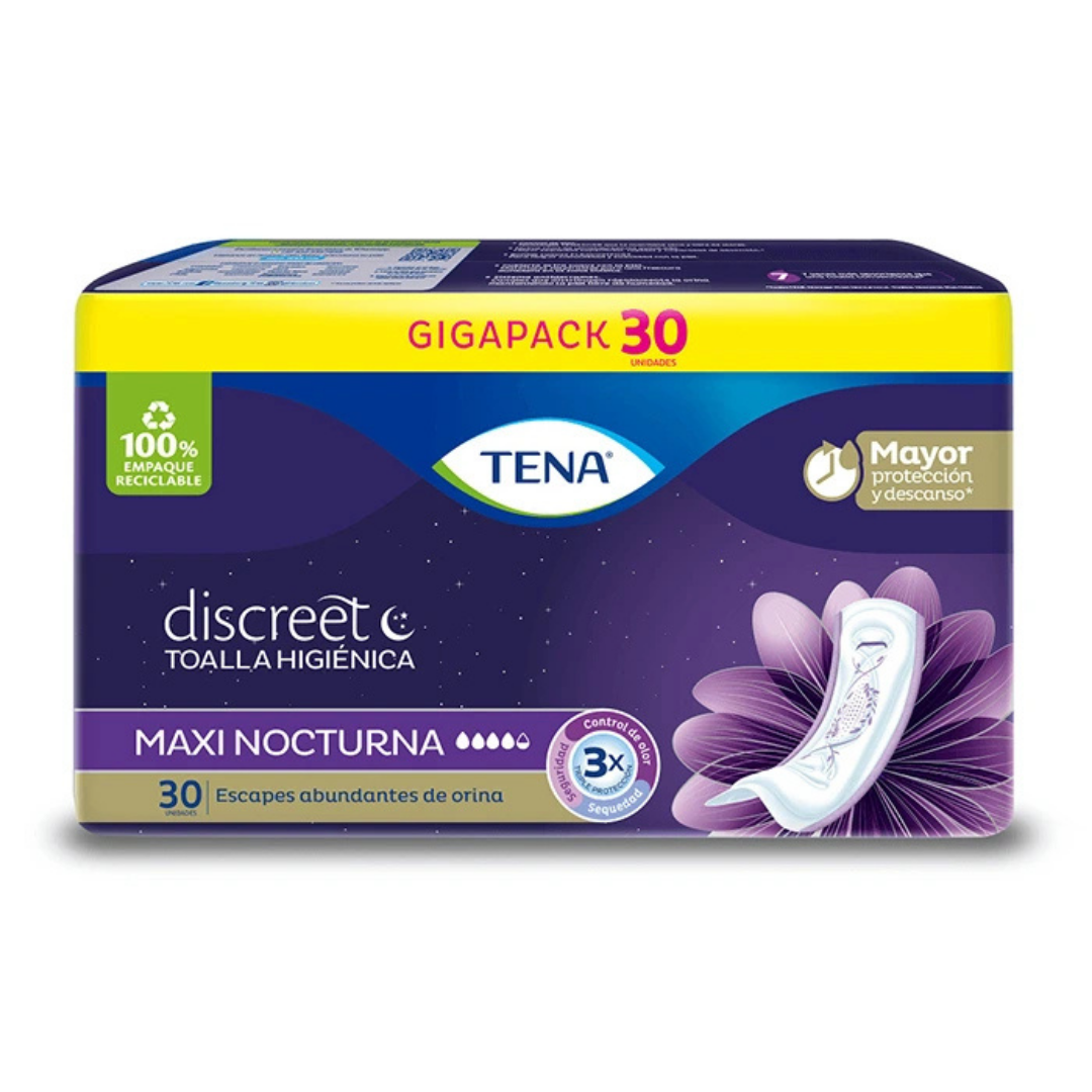 Tena Discreet Maxi Night Incontinence Pads (30 ct) DestGlow