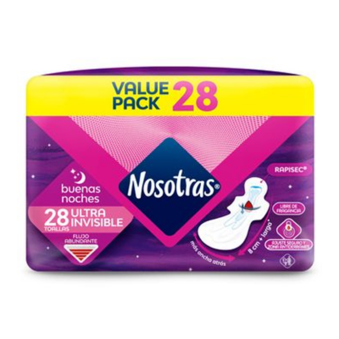 Nosotras Overnight Maxi Pads (28 Count) DestGlow