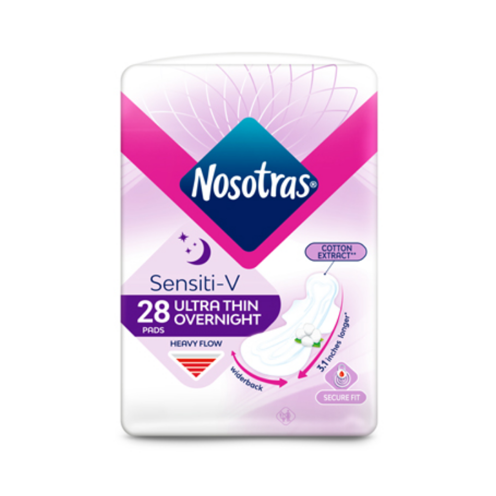 Nosotras Heavy Flow Ultra Thin Overnight Maxi Pads (28 ct) DestGlow