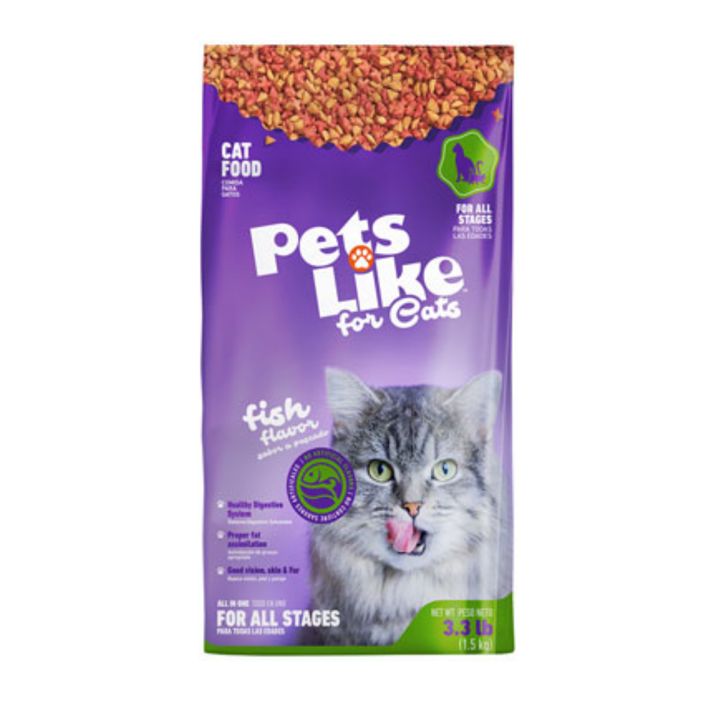 Pets Like for Cats Fish Flavor Dry Cat Food (3.3lbs) DestGlow