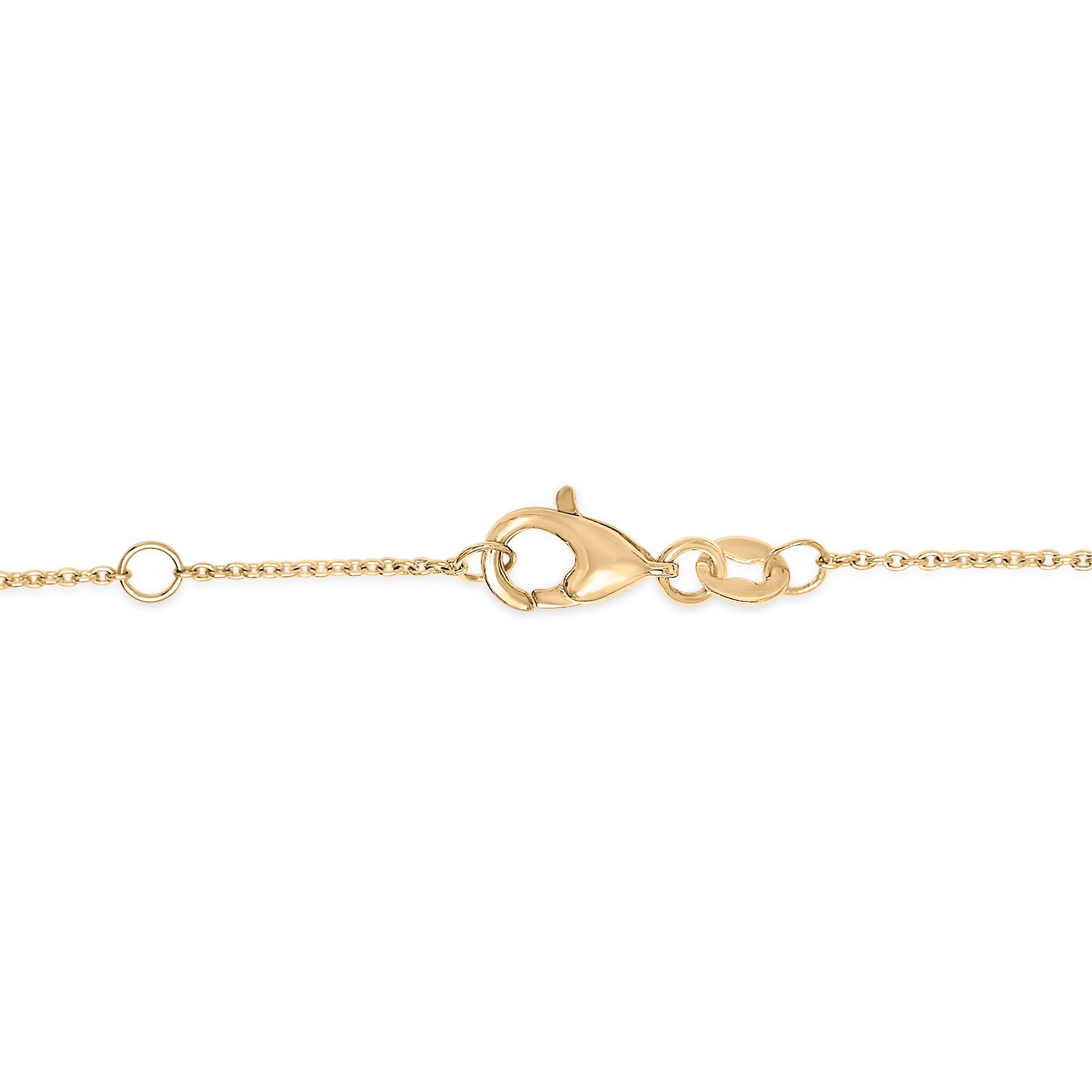 14K Yellow Gold Alternating Green Emerald and Diamond Bezel Station Chain Bracelet - Size 7.5 inch DestGlow
