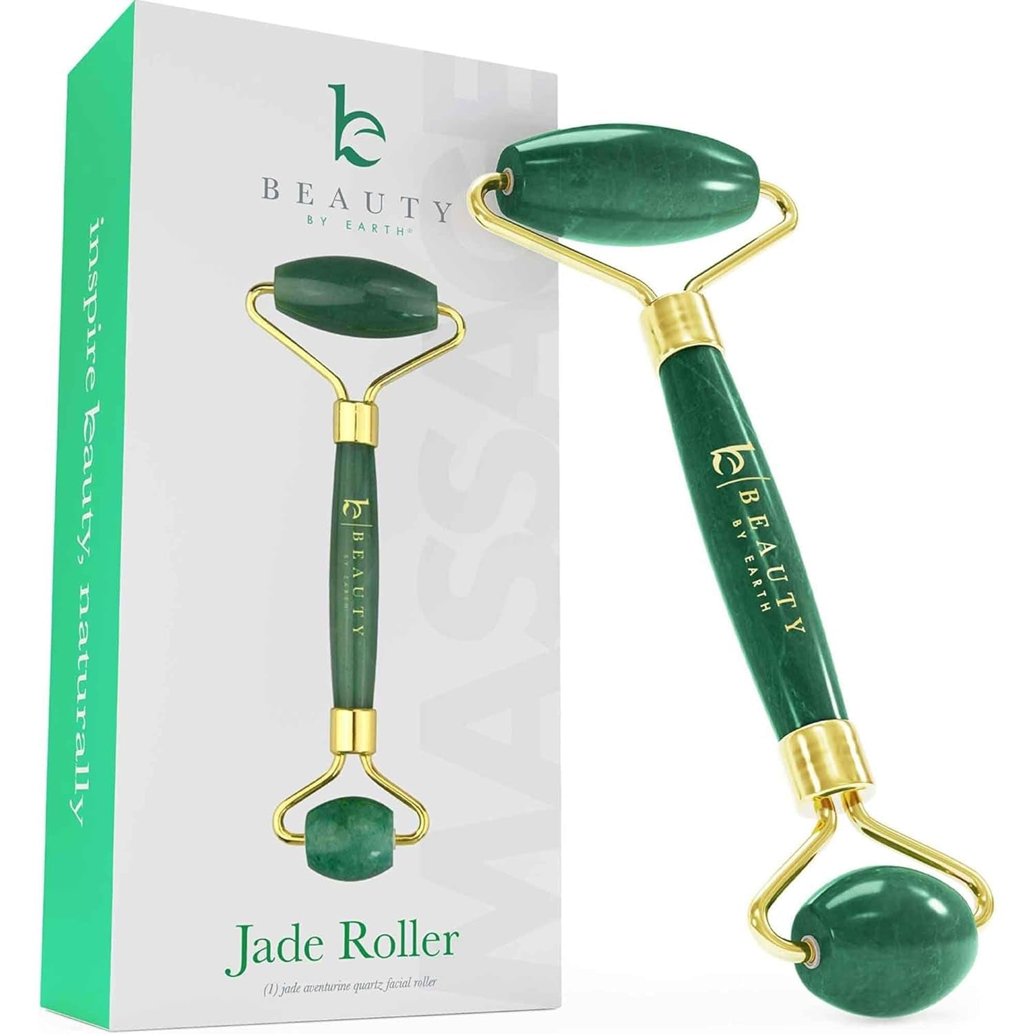 Jade Roller for Face - Smoothes Fine Lines & Wrinkles, Face Massager Skin Care Tools with Small Eye Roller for Puffy Eyes, De-Puffing & Firming Facial Tool, Self Care Gifts for Women by Korean Skin Care