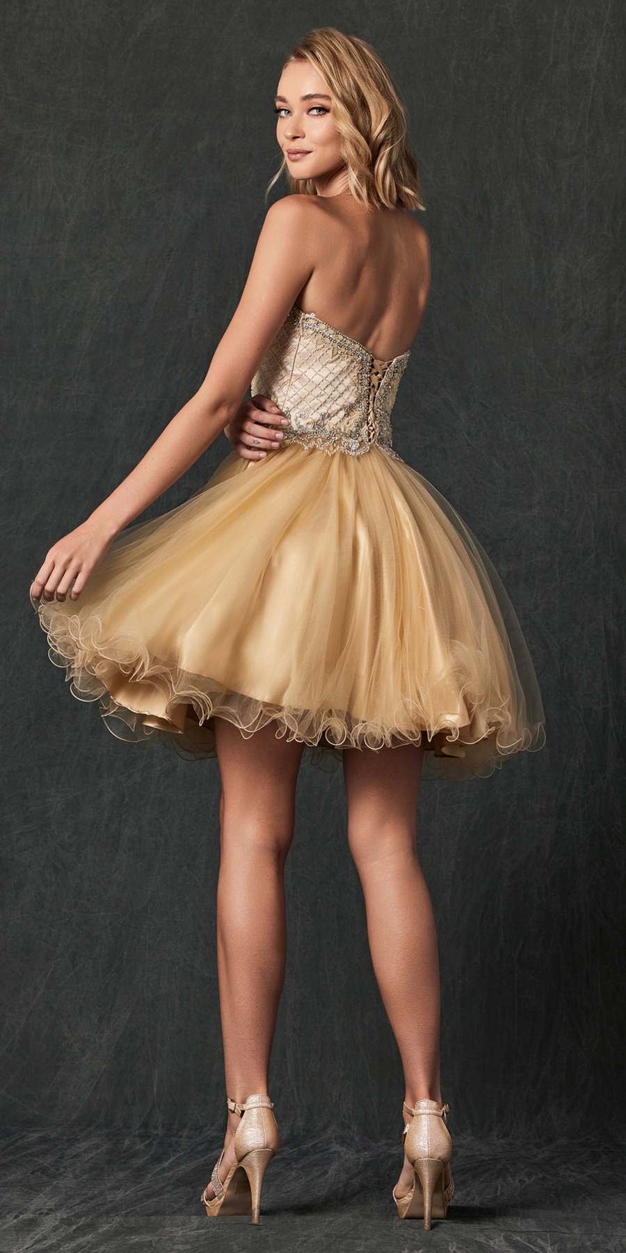 Juliet 778 Sweetheart Neckline Corset Back Dress by DiscountDressShop