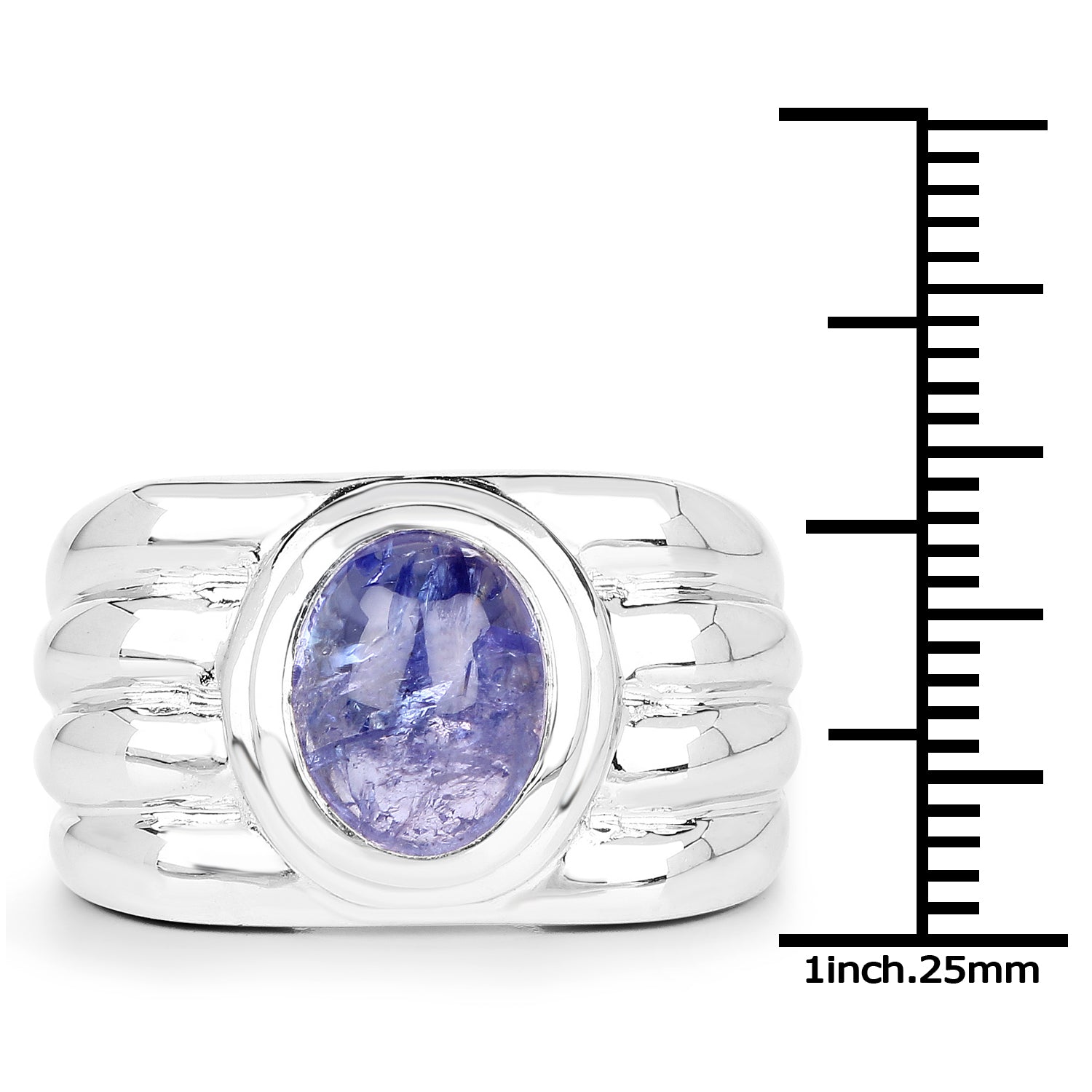 3.55 Carat Genuine Tanzanite .925 Sterling Silver Ring by Bids.com