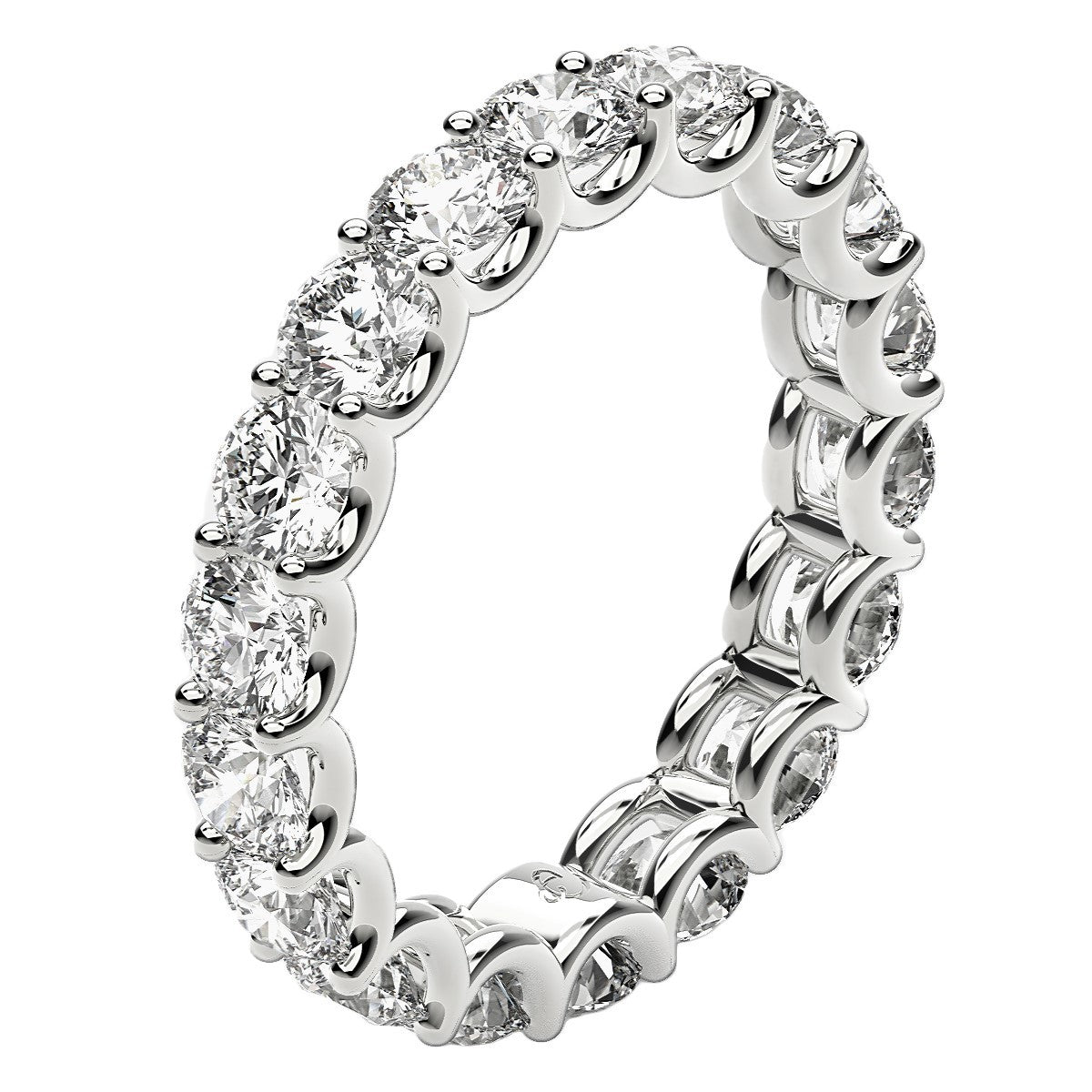 Round Cut Lab Grown Diamond Eternity Ring in 14k White Gold (2 cttw FG/VS2) by Bids.com