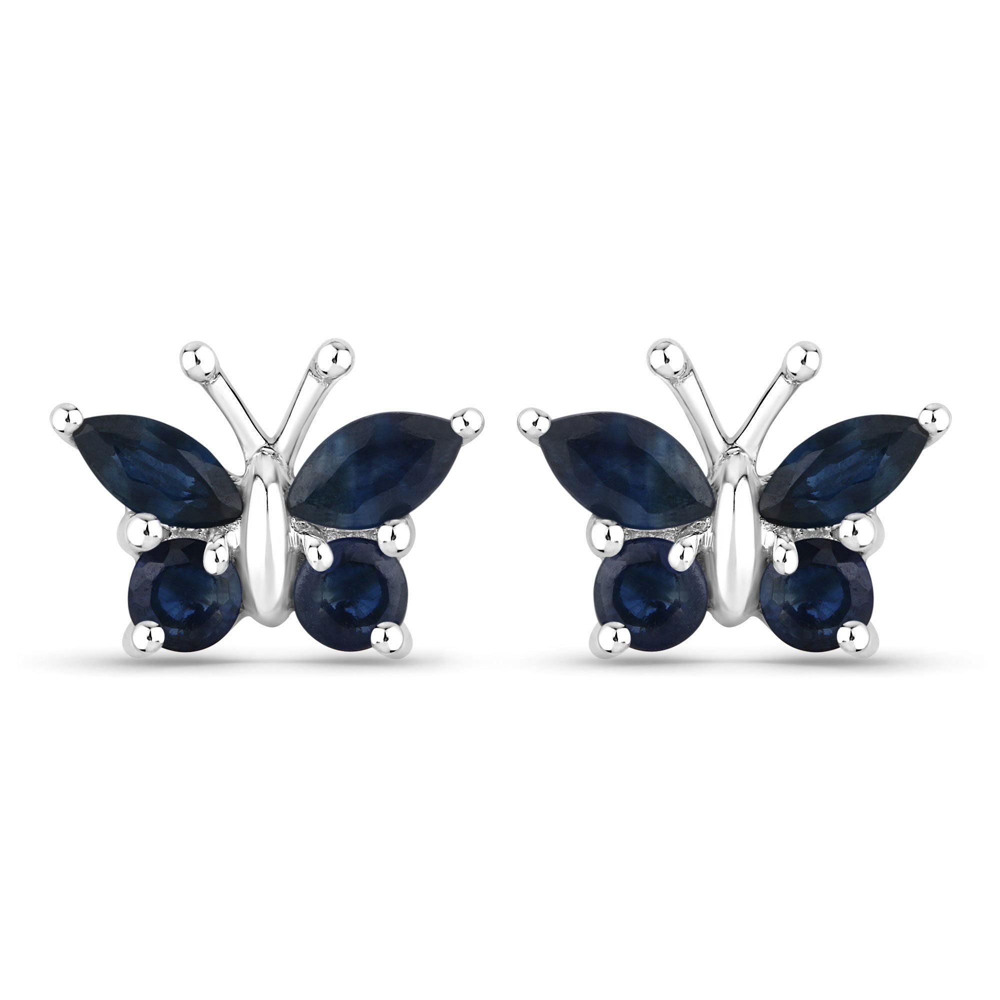 0.61 Carat Genuine Blue Sapphire .925 Sterling Silver Earrings DestGlow