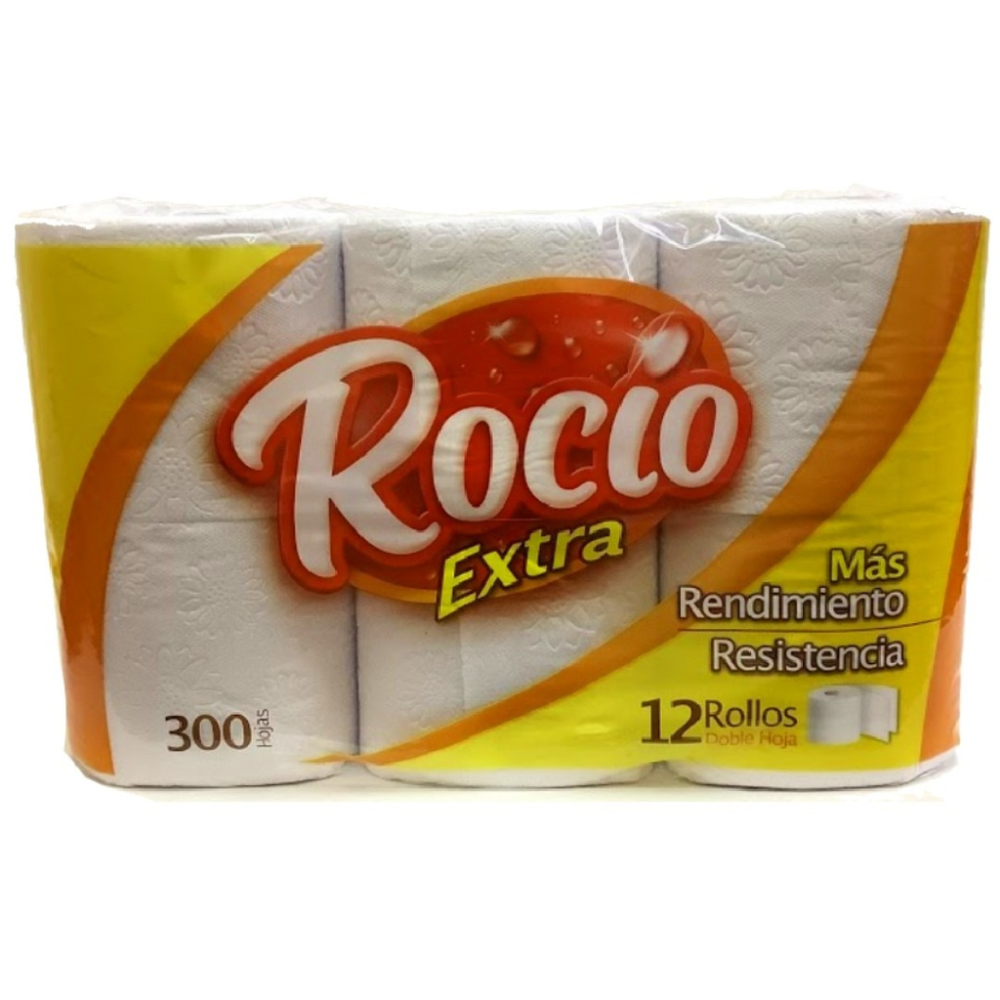 Rocío Extra Toilet Paper 12 Rolls (2 Ply (300 Sheets per Roll)) DestGlow