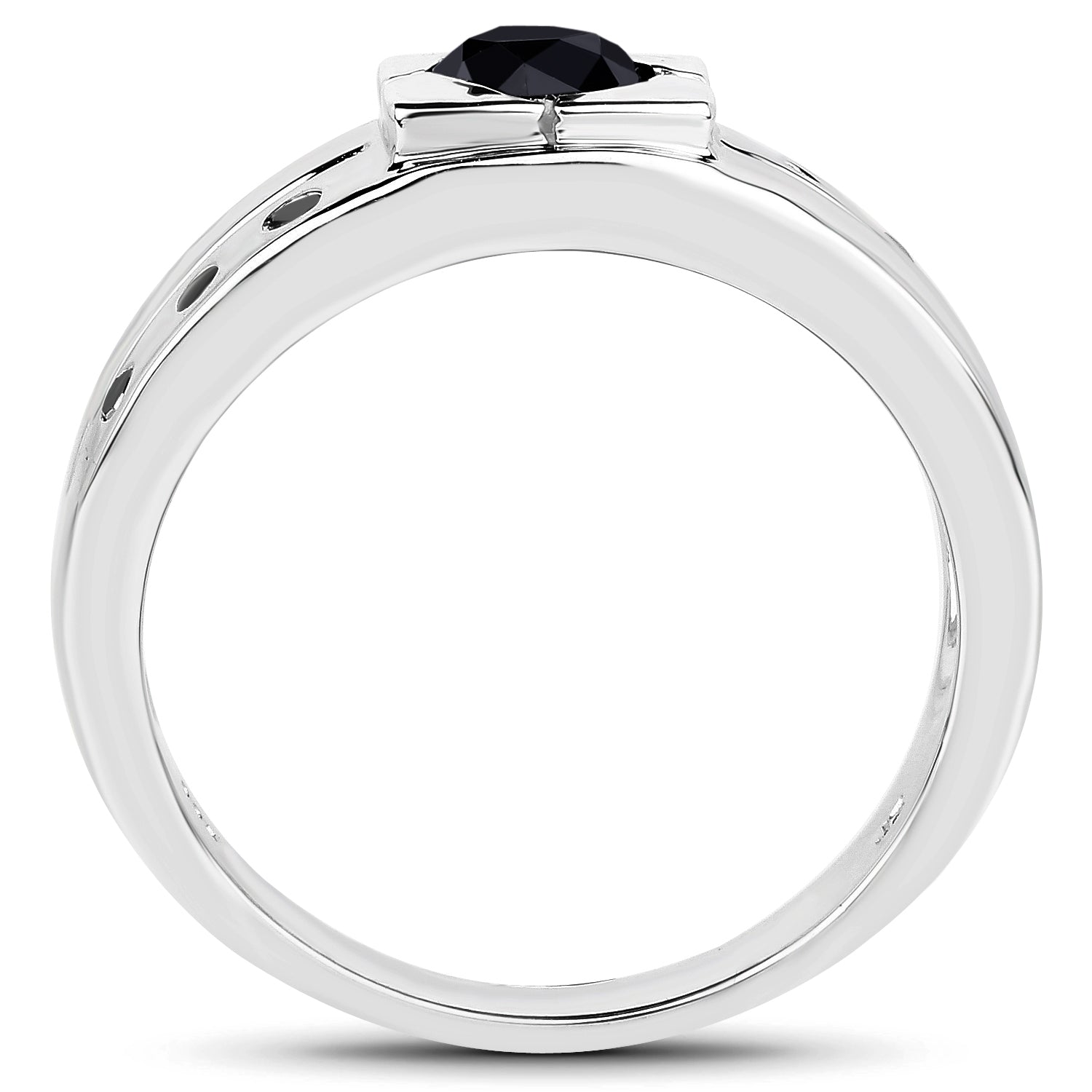0.56 Carat Genuine Black Diamond .925 Sterling Silver Ring by Bids.com