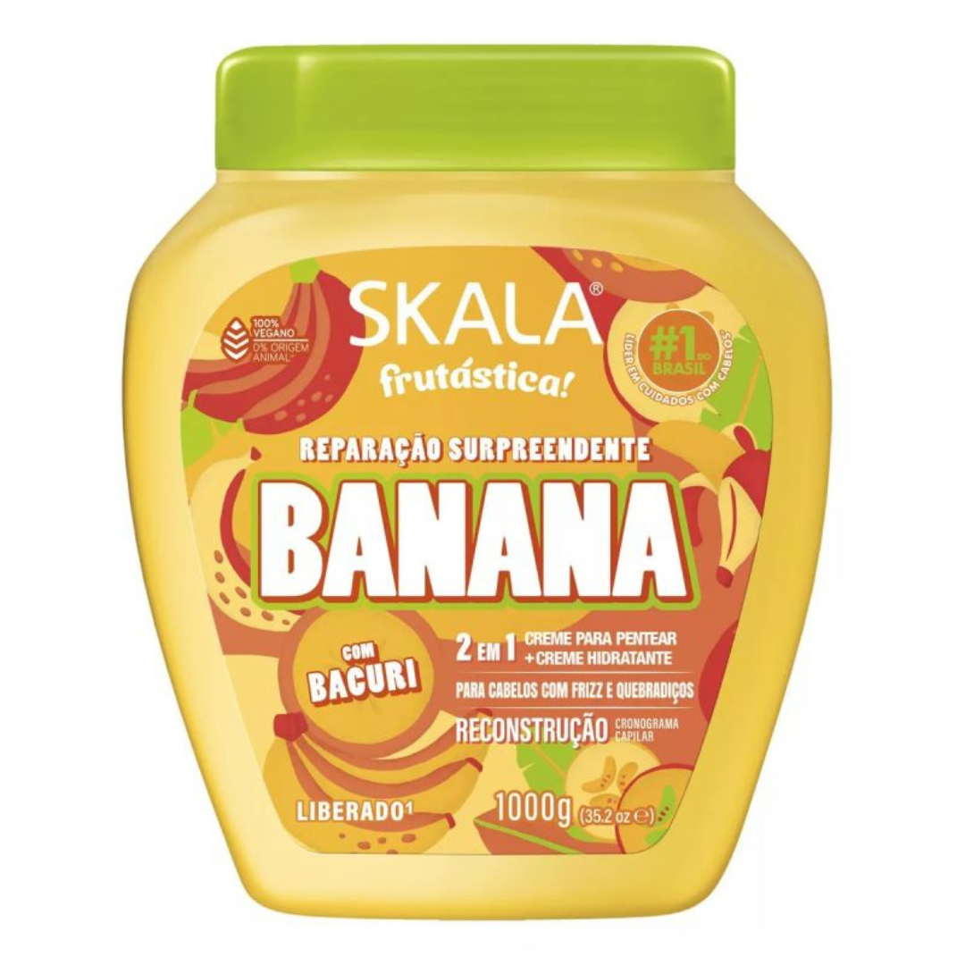 Skala Brasil Banana & Bacuri 2-in-1 Hair Treatment Cream (35.2 oz) by Farmacias Savia