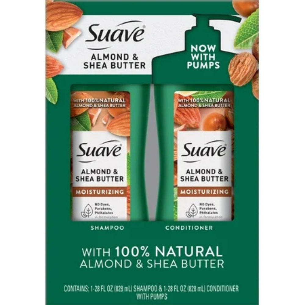 Suave Professionals Almond + Shea Moisturizing Shampoo and Conditioner (56 Fl Oz) DestGlow