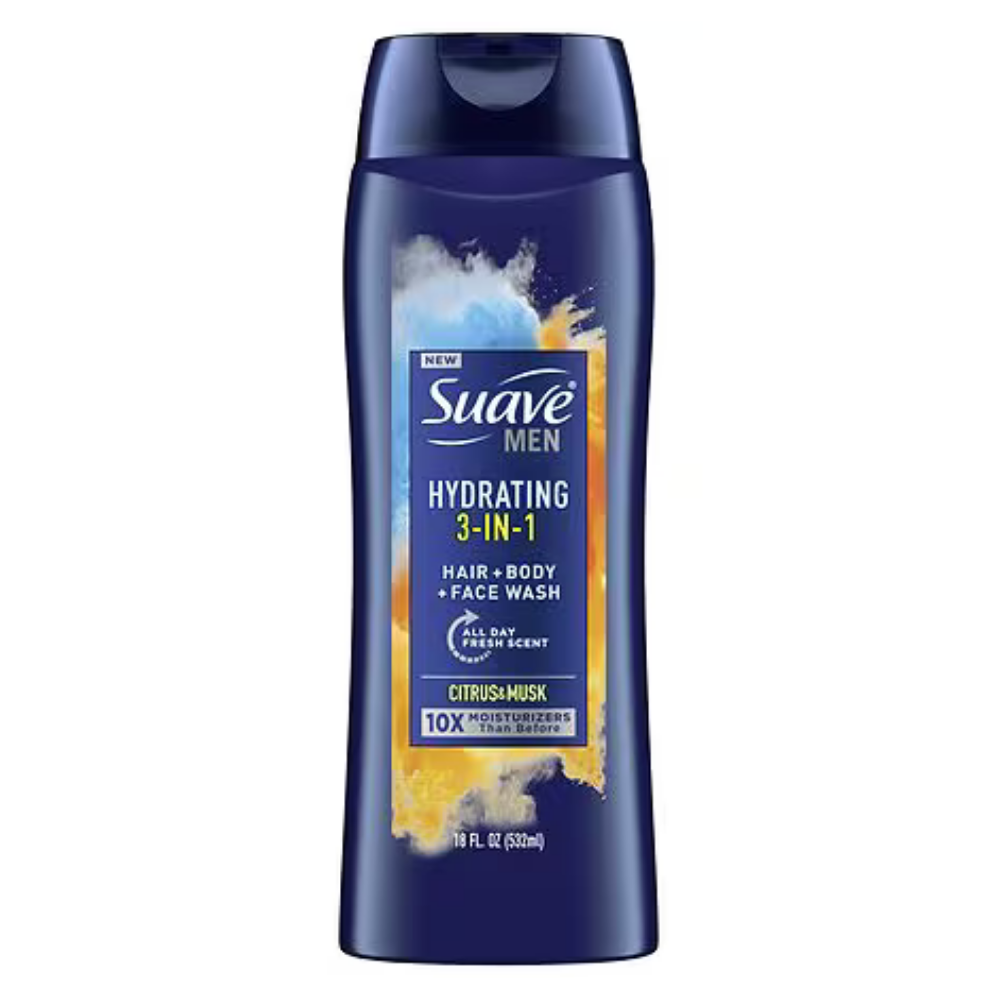 Suave Men 3 in 1 Body, Hair & Face Wash (18 oz) DestGlow